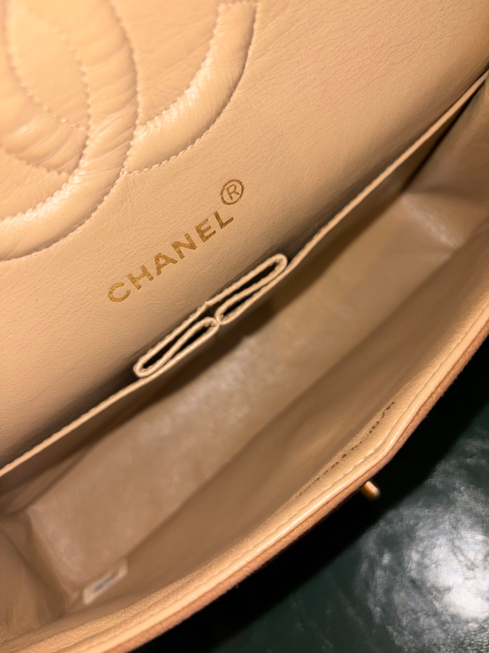 Chanel vintage caramel brown suede medium classic flap bag - 24ct gold