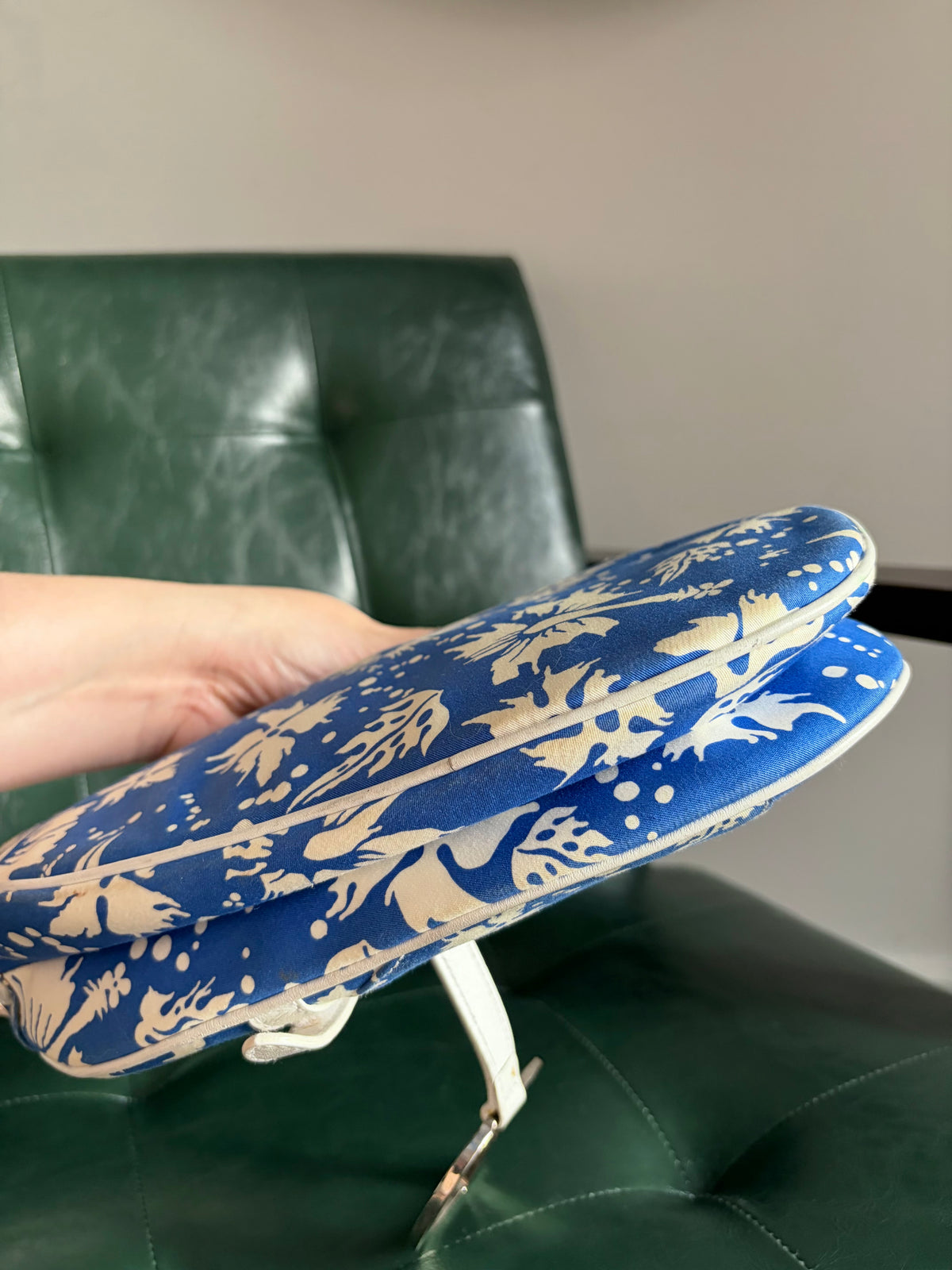 Dior blue and white "Surf Chick" saddle bag
