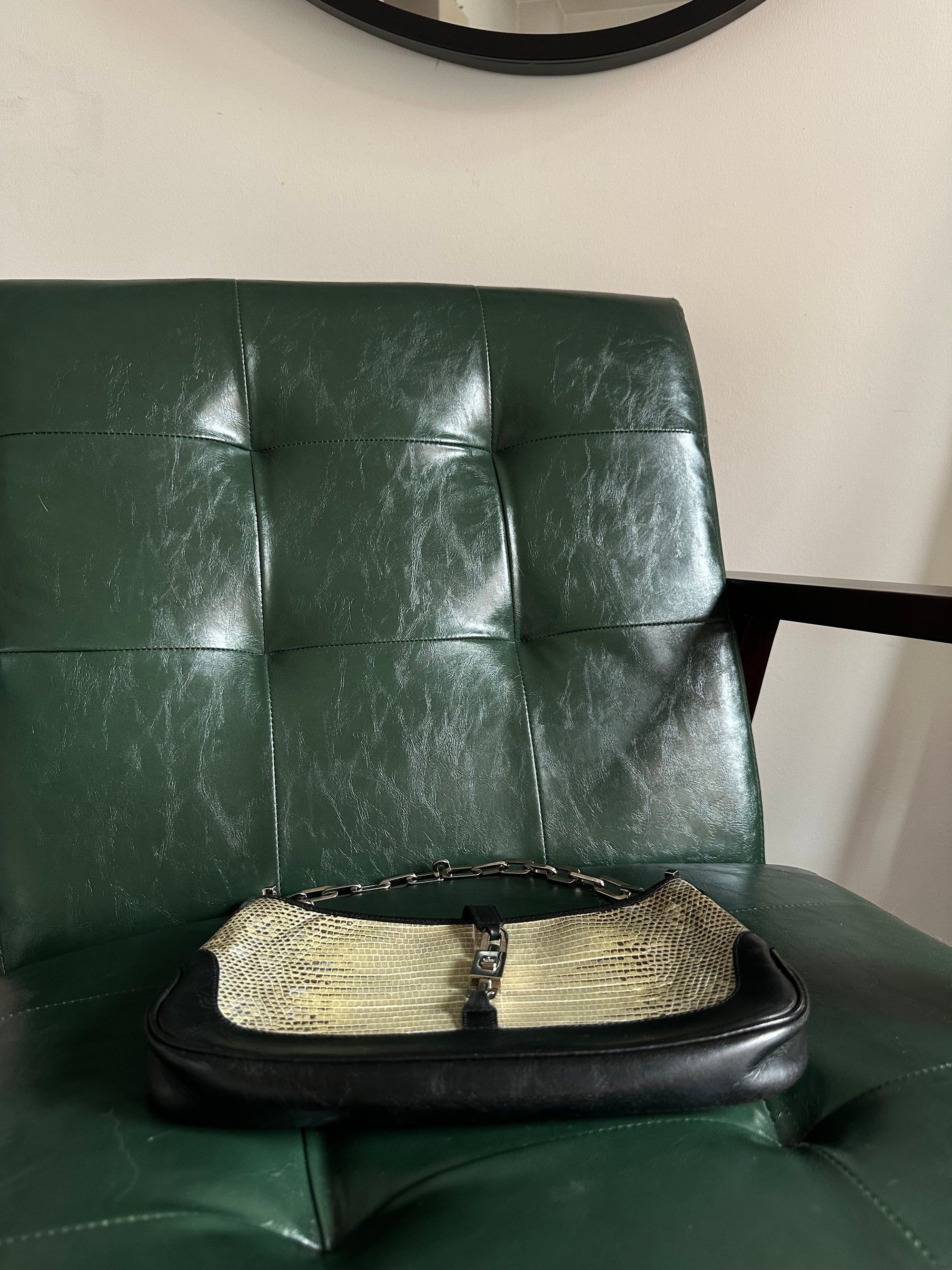 Vintage Gucci Lizard Jackie Shoulder Bag - Tom Ford Era