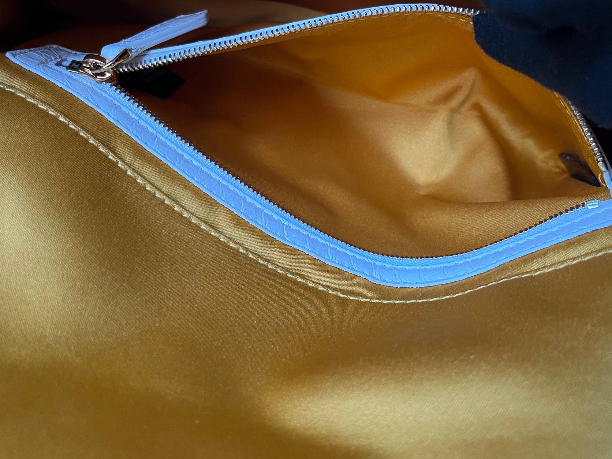 Fendi Yellow Paillettes Sequin baguette