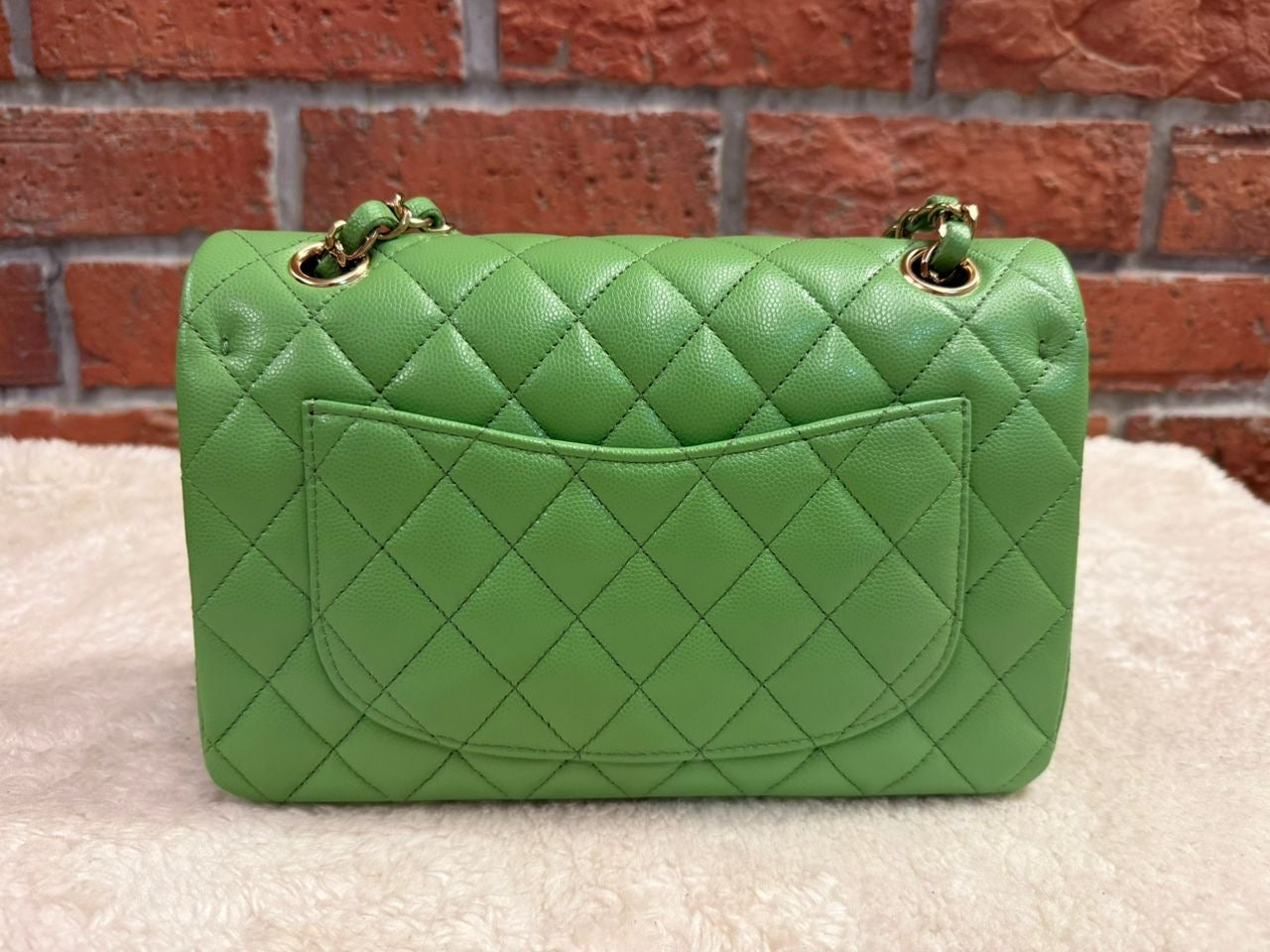 Pre-order - Chanel 23C Avocado Green Caviar Small Classic Flap Bag