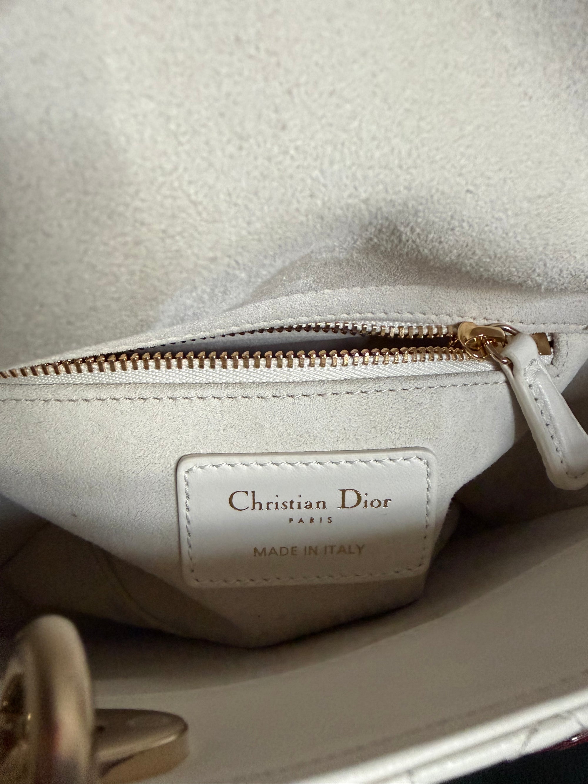 Dior Amour white mini lady dior bag