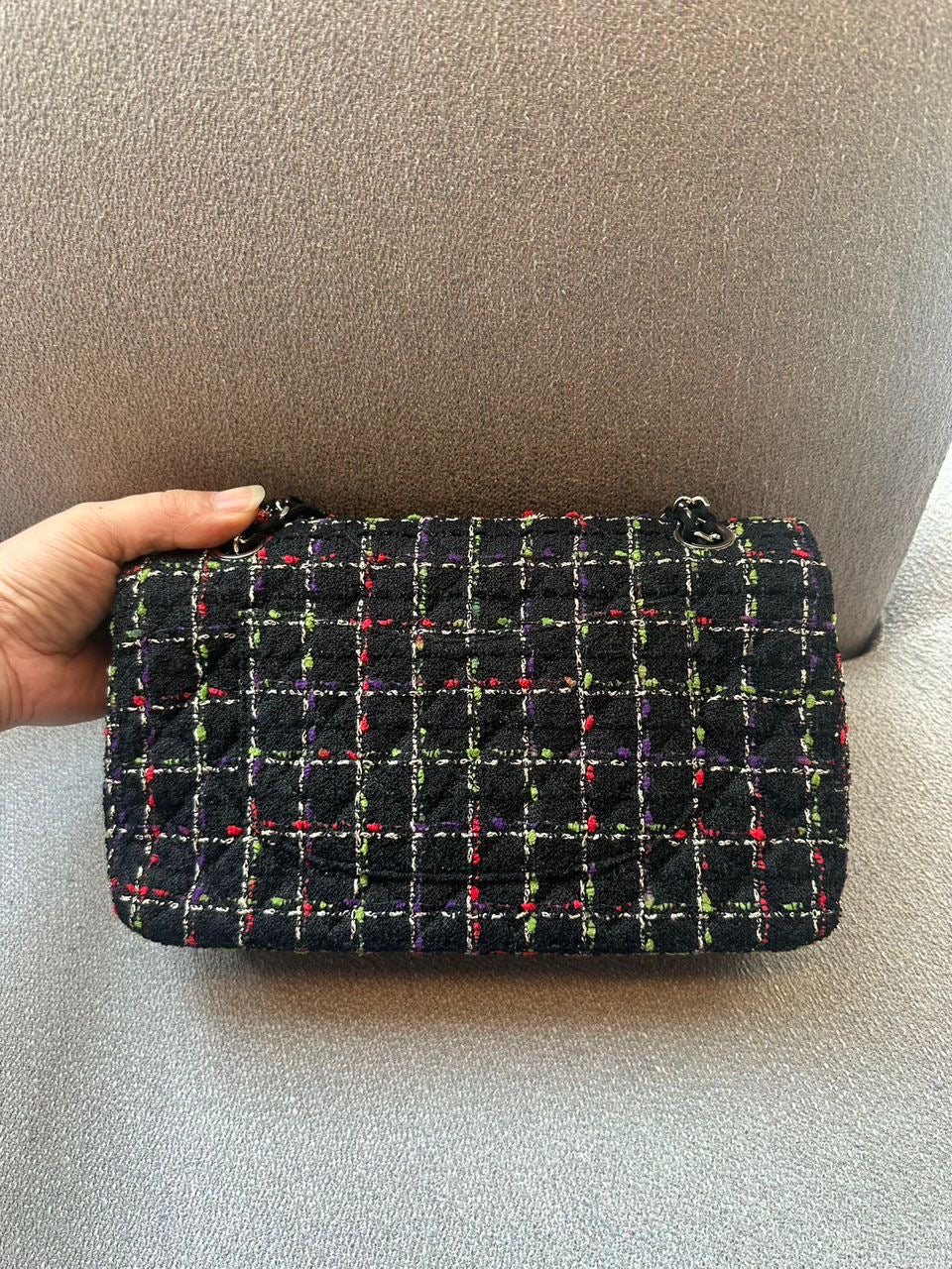 Ultra rare! Chanel medium ladybug single flap bag tweed Series 14