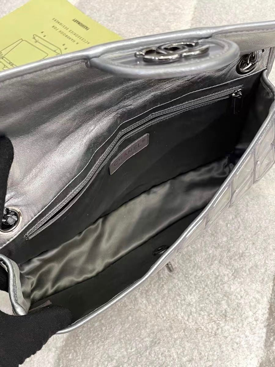 Chanel ice cube bag silver pvc