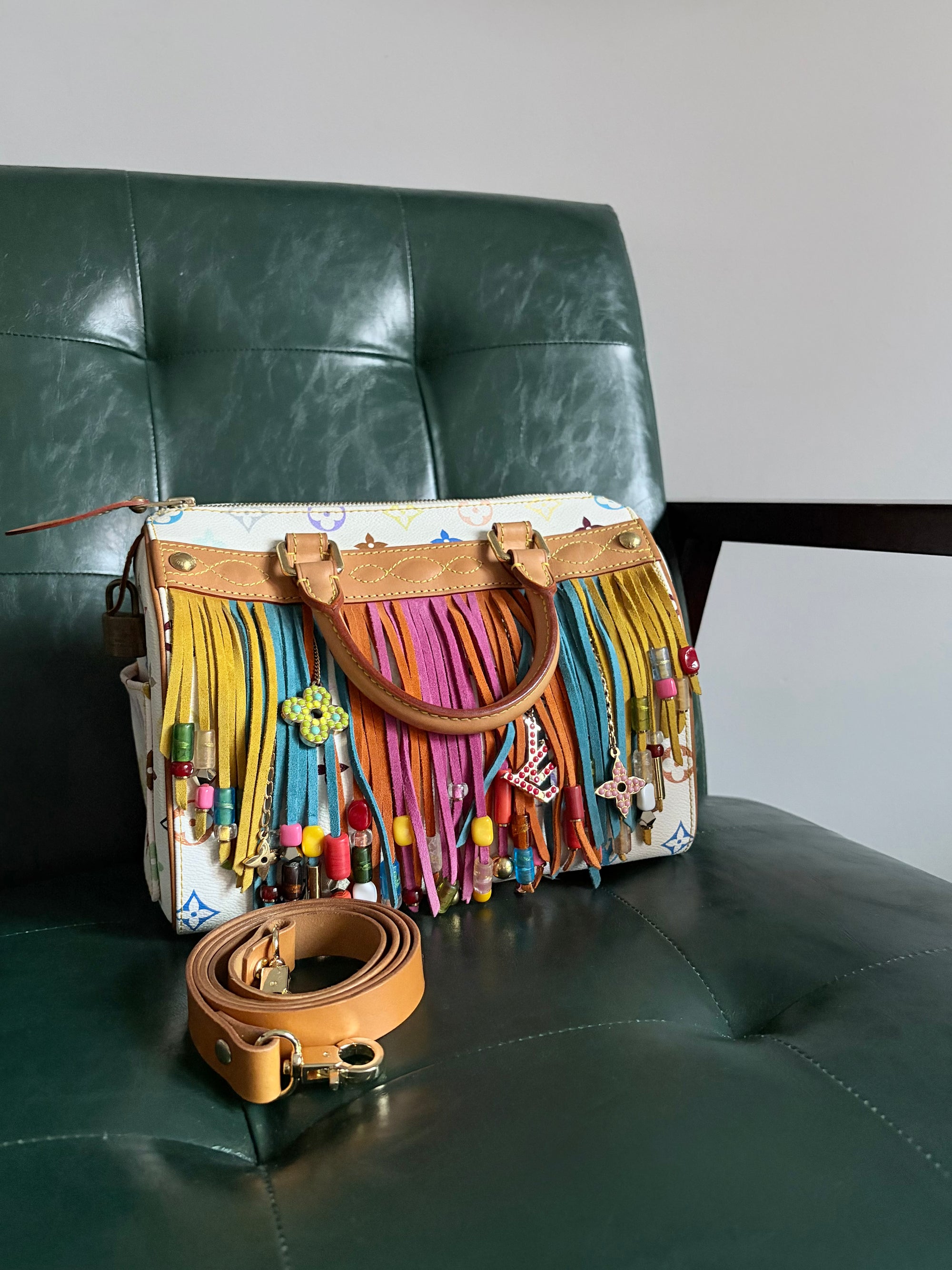 Louis Vuitton x Takashi Murakami Vintage Fringe Speedy 25