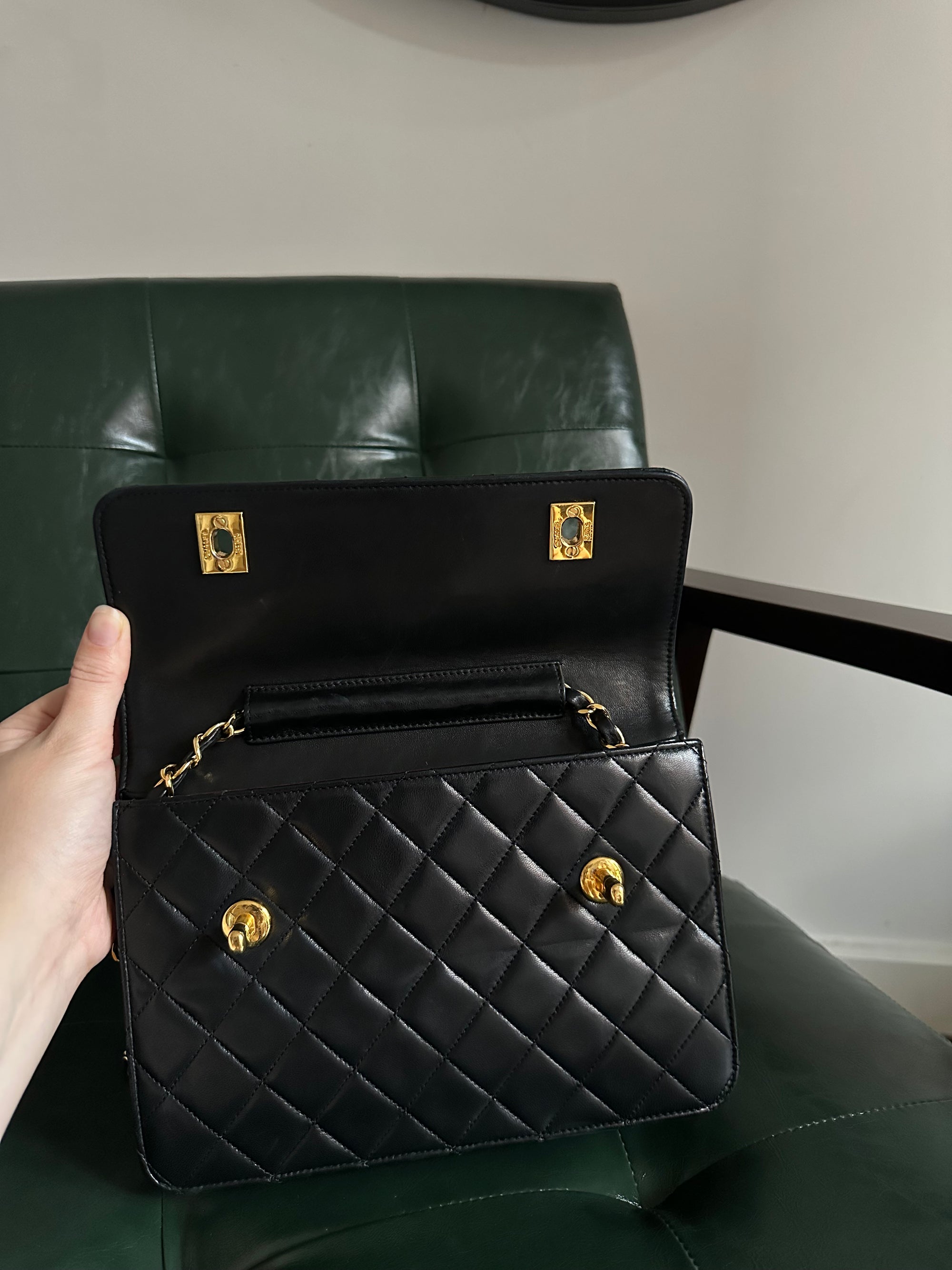 Chanel Double Turnlock Mini Briefcase Bag - 24ct Gold Hardware