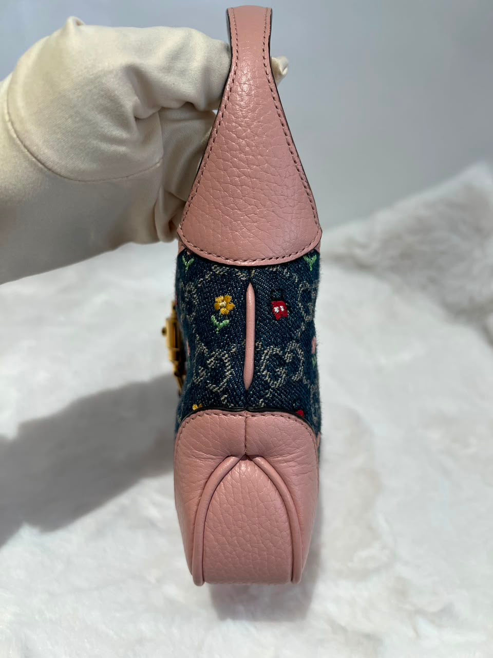 Pre-order - Gucci denim floral mini Jackie bag