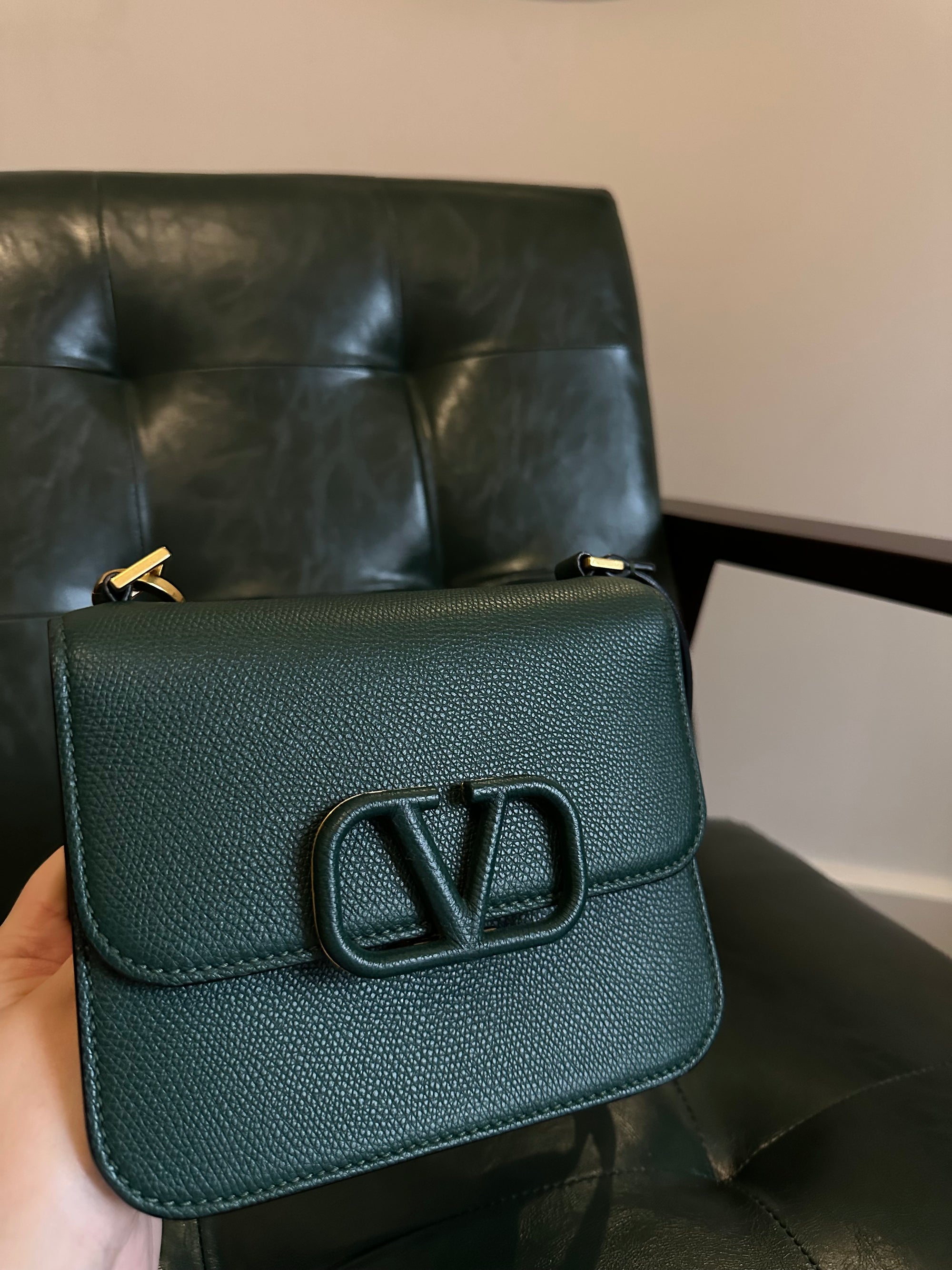 Valentino Garavani small VSling green bag