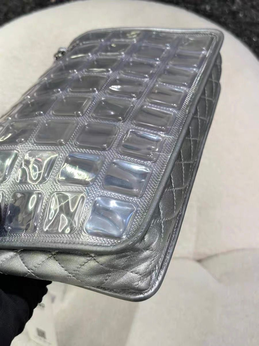 Chanel ice cube bag silver pvc