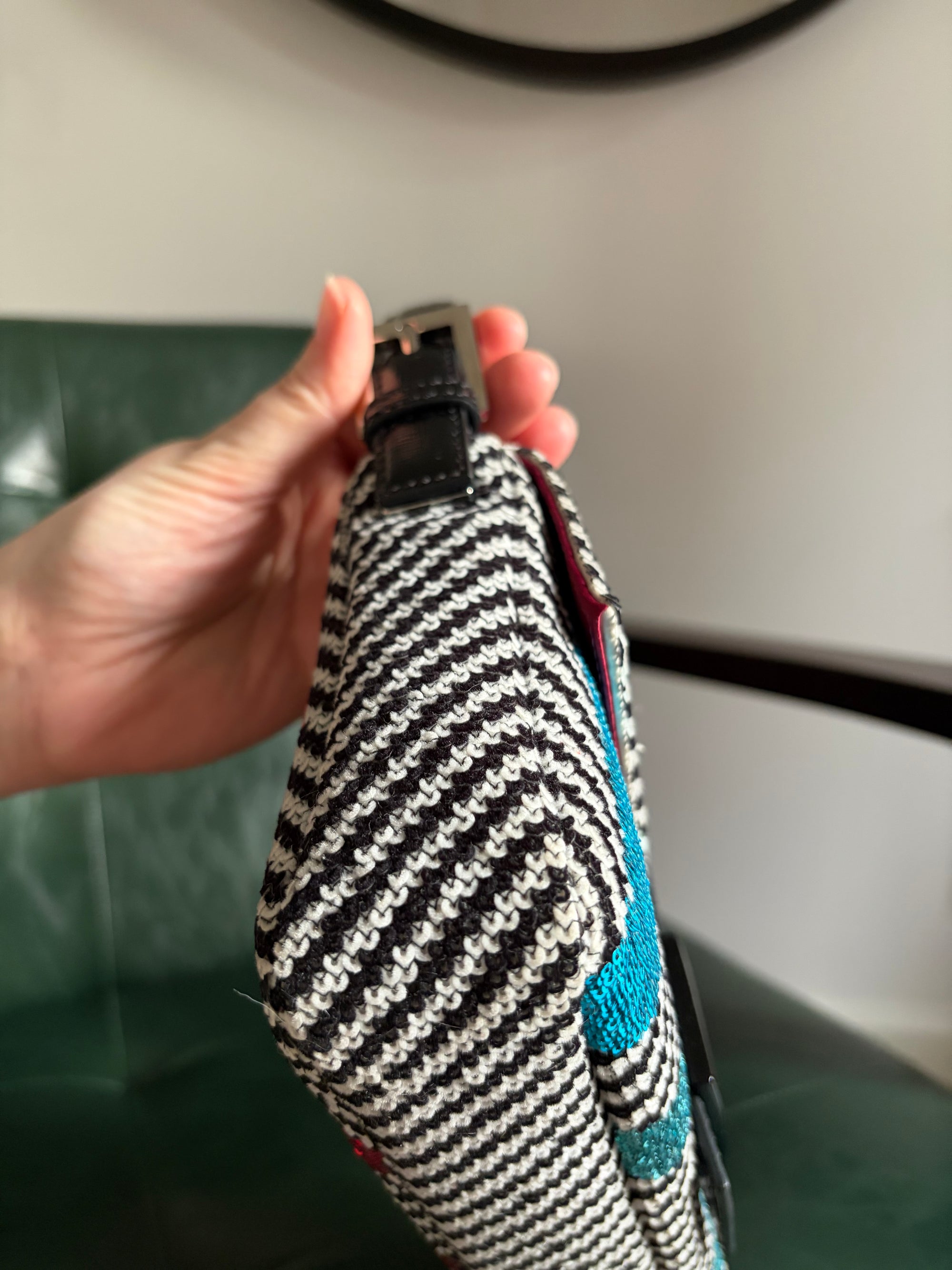 Fendi chevron sequin colour block baguette bag
