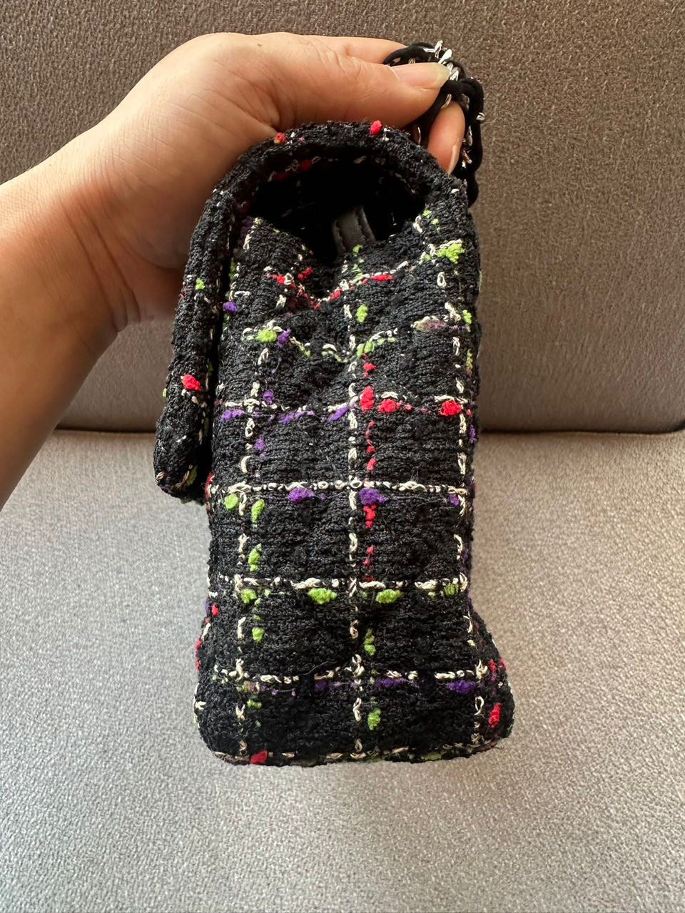 Ultra rare! Chanel medium ladybug single flap bag tweed Series 14