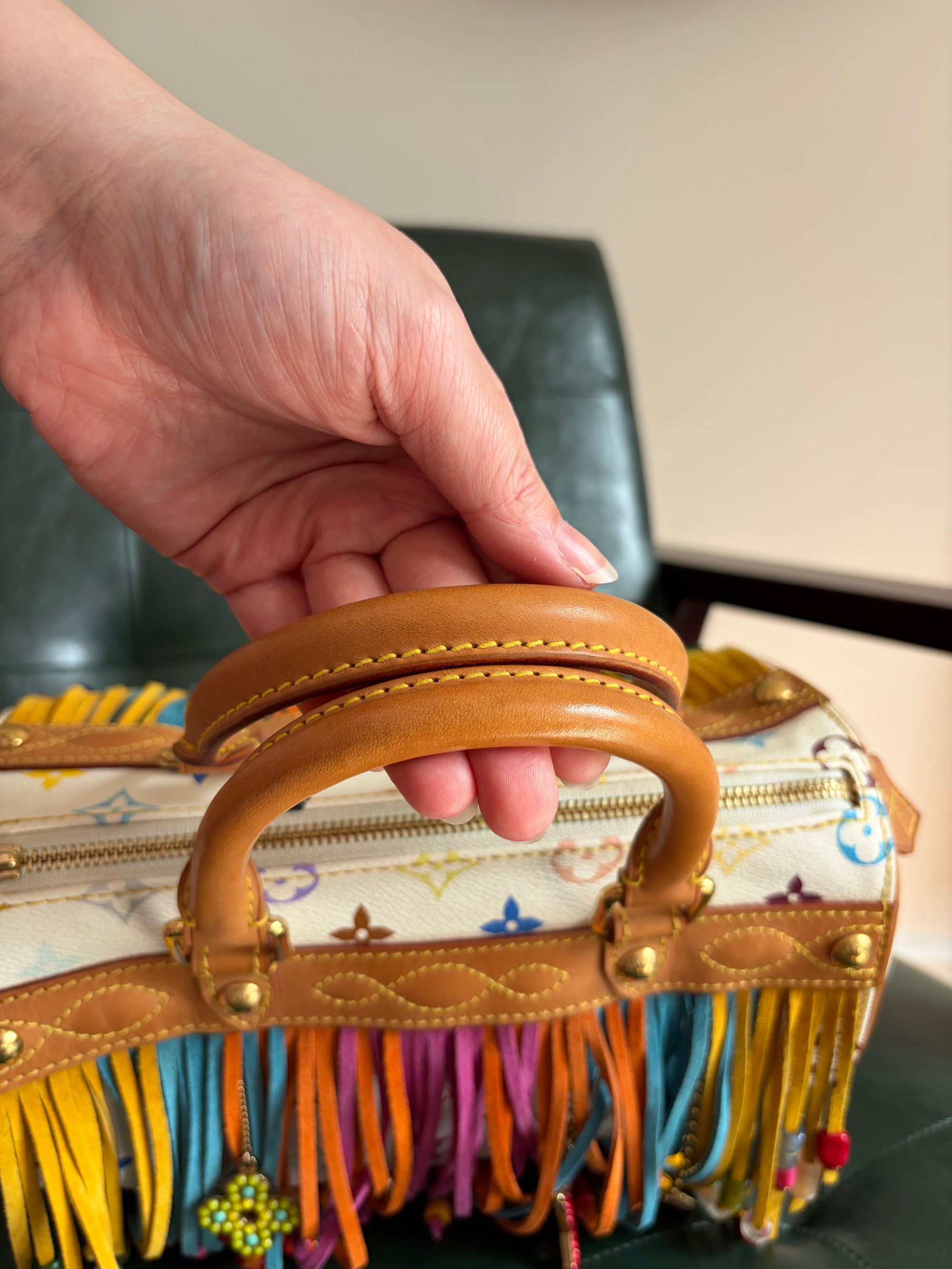 Louis Vuitton x Takashi Murakami Vintage Fringe Speedy 25