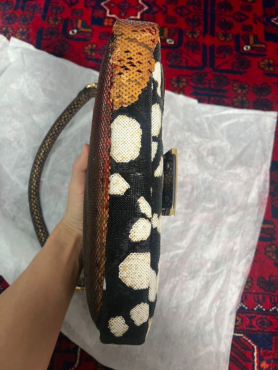 Fendi Night Butterfly Sequin Baguette