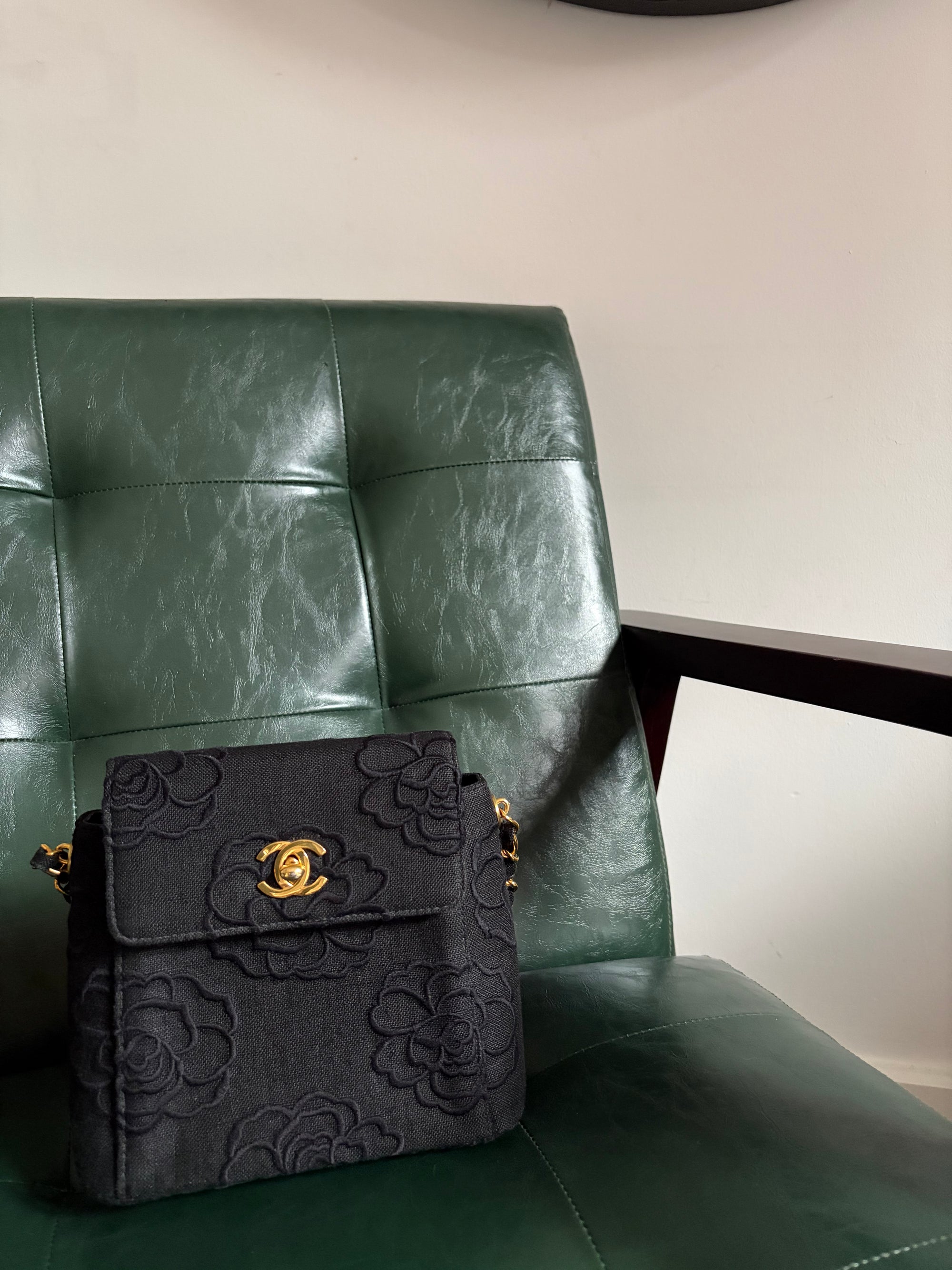 Rare! Black Chanel Camellia Mini Bag
