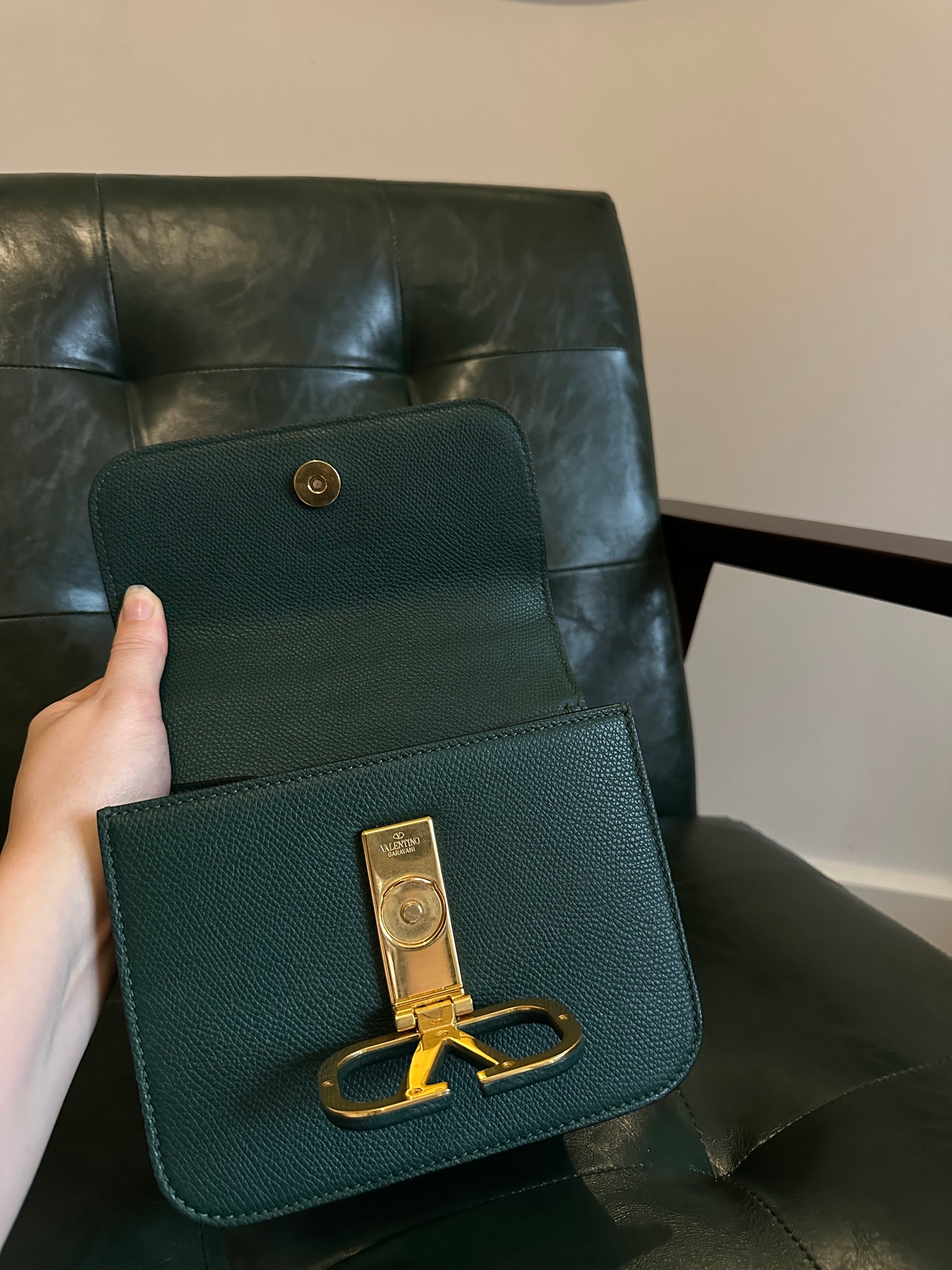 Valentino Garavani small VSling green bag