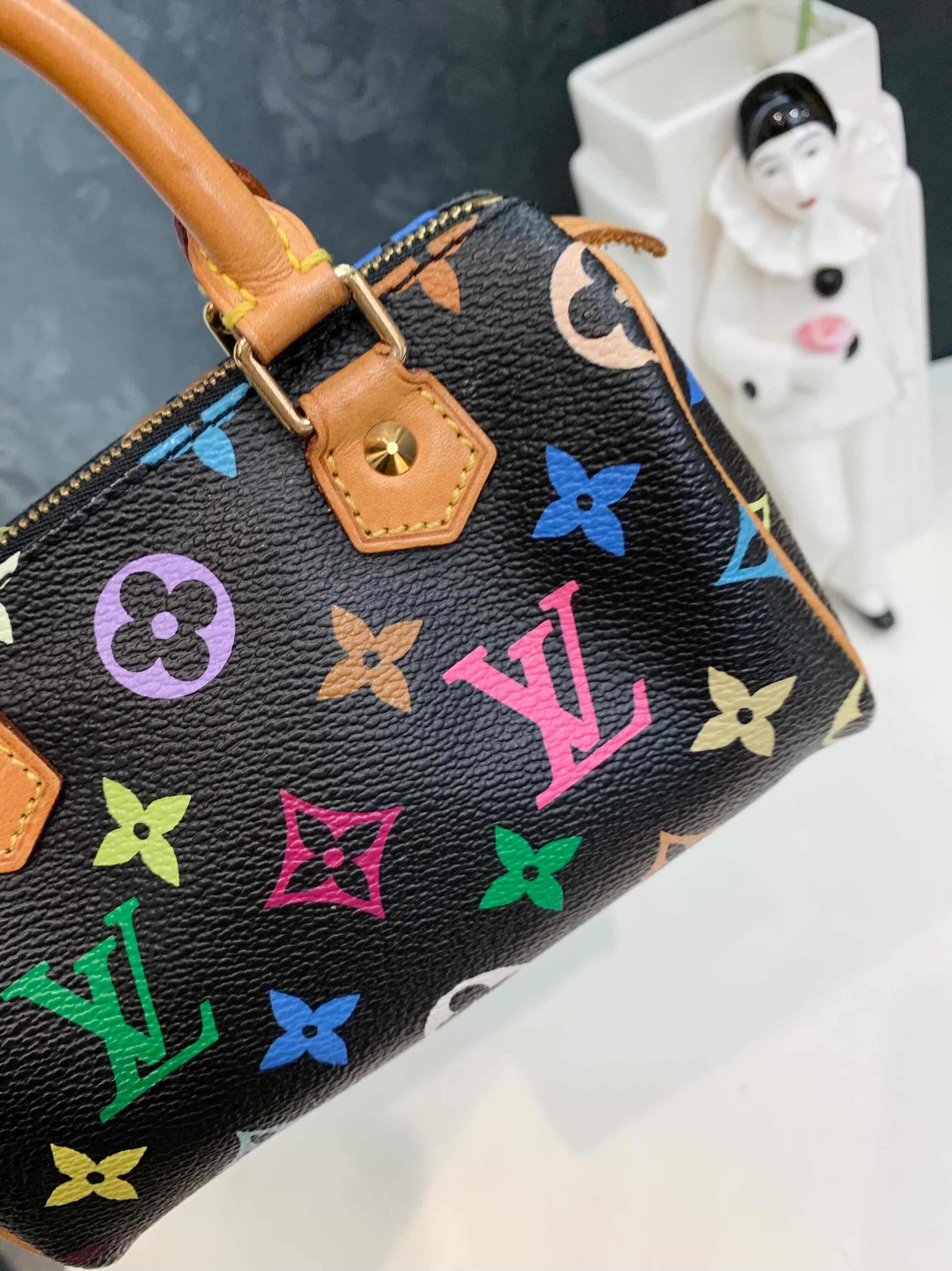 Louis Vuitton x Takashi Murakami vintage nano speedy black multi