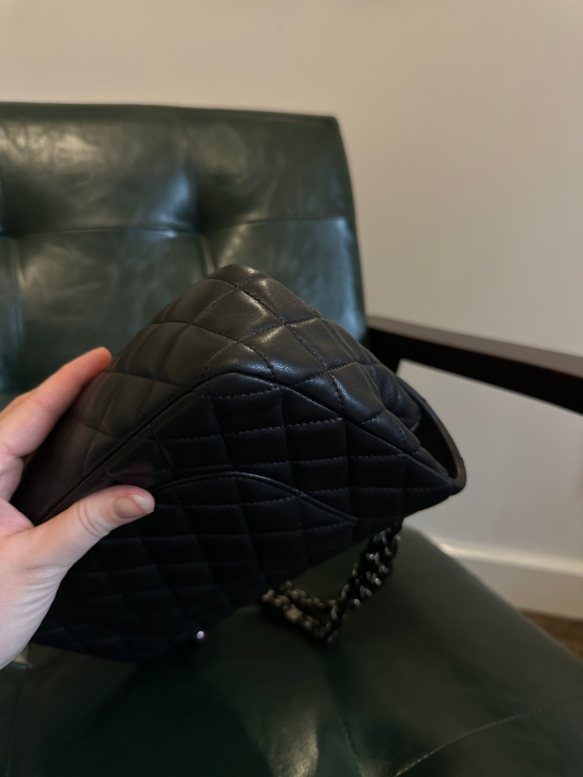 Rare! Chanel medium black ladybug single flap bag