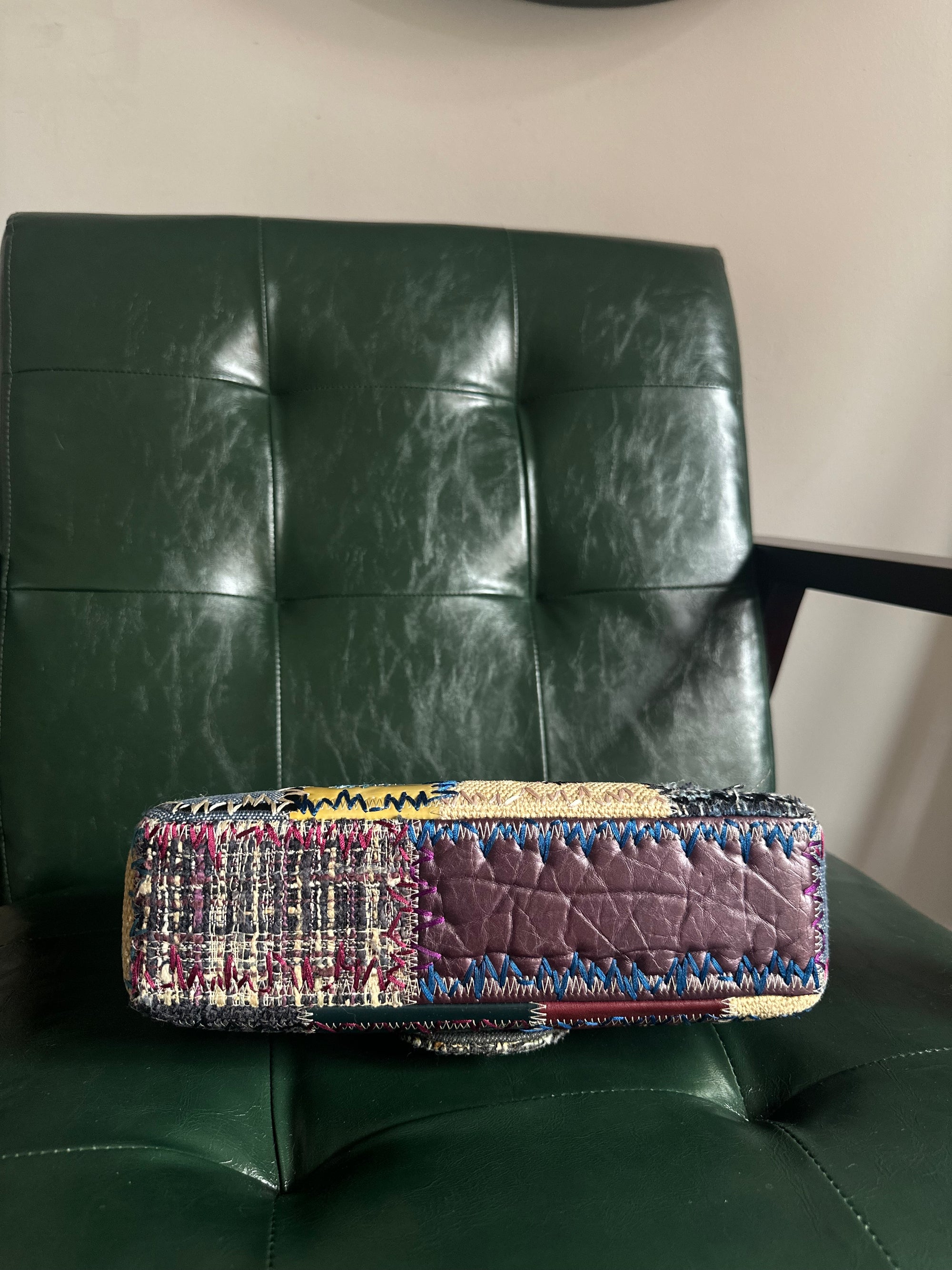 Chanel Denim Patchwork Flap Bag - Size Medium
