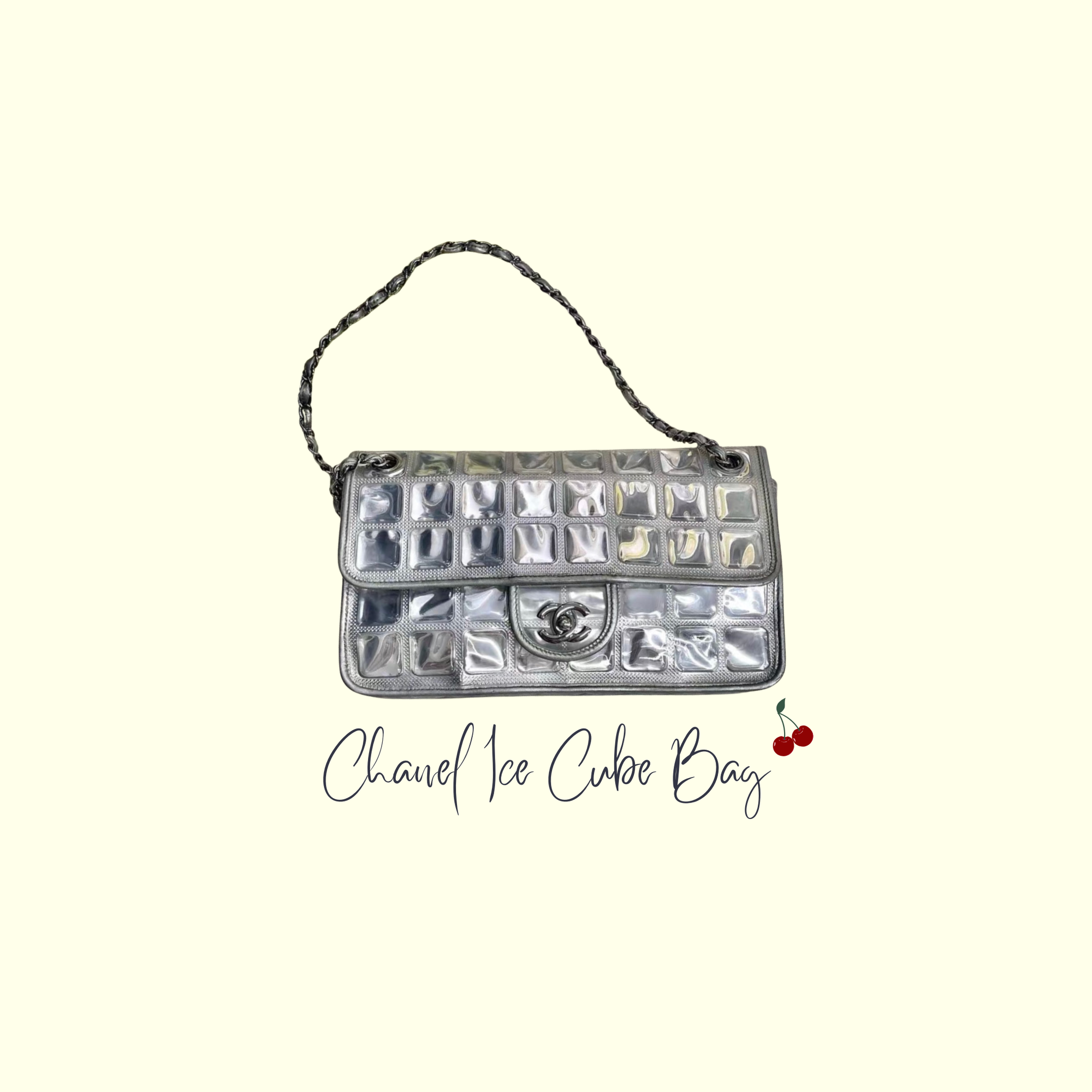 Chanel ice cube bag silver pvc