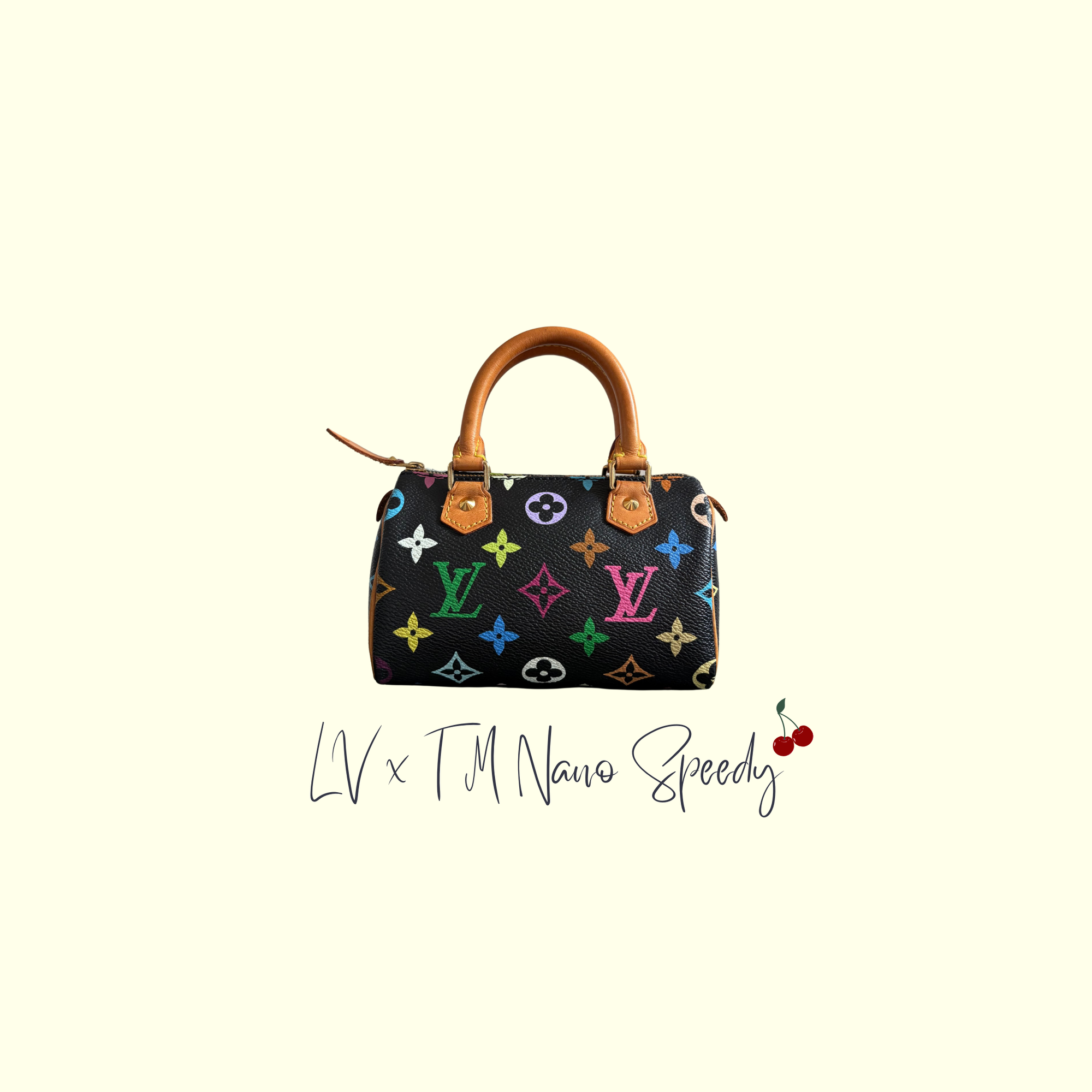 Louis Vuitton x Takashi Murakami vintage nano speedy black multi