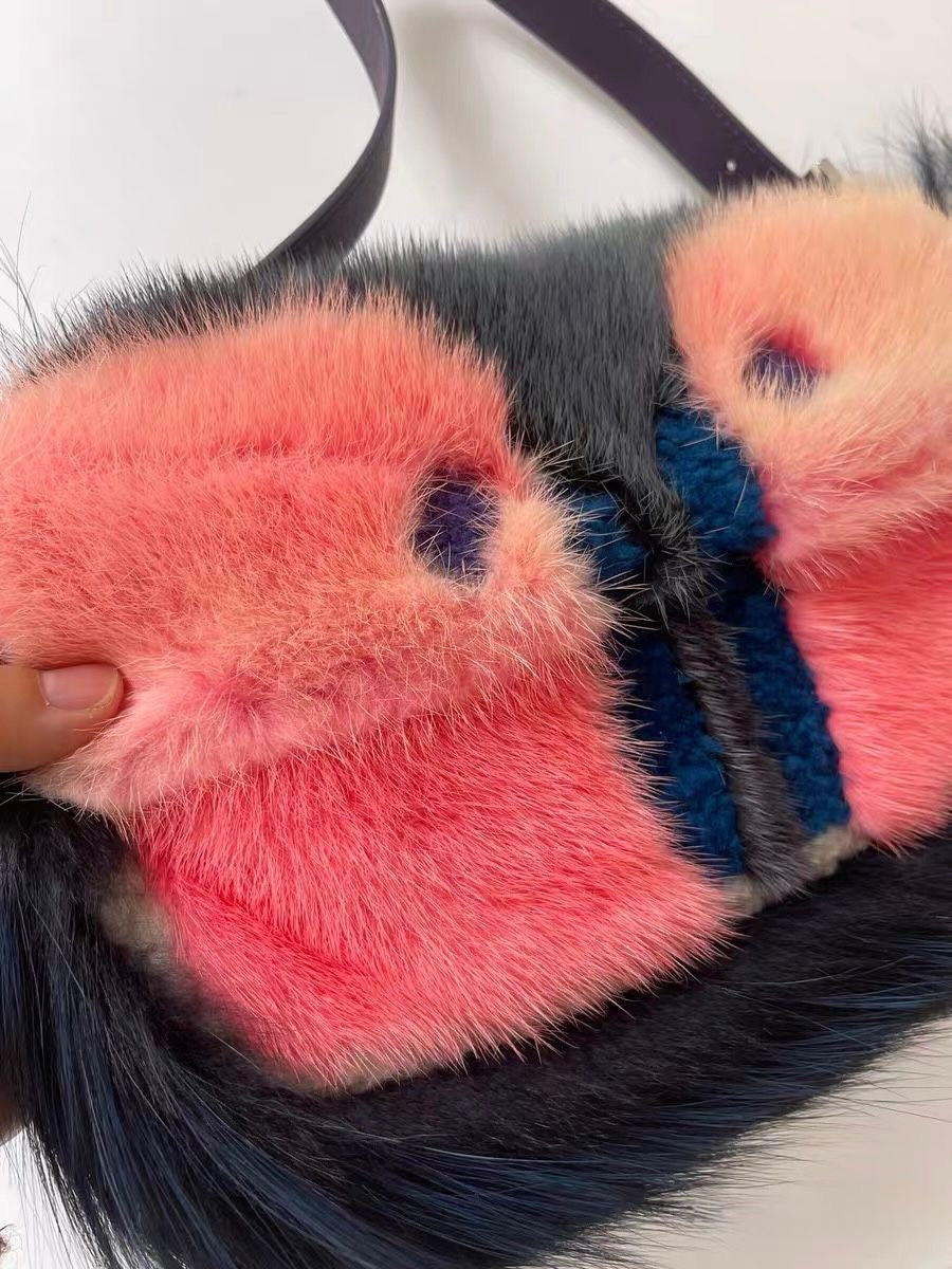 Fendi fur monster baguette