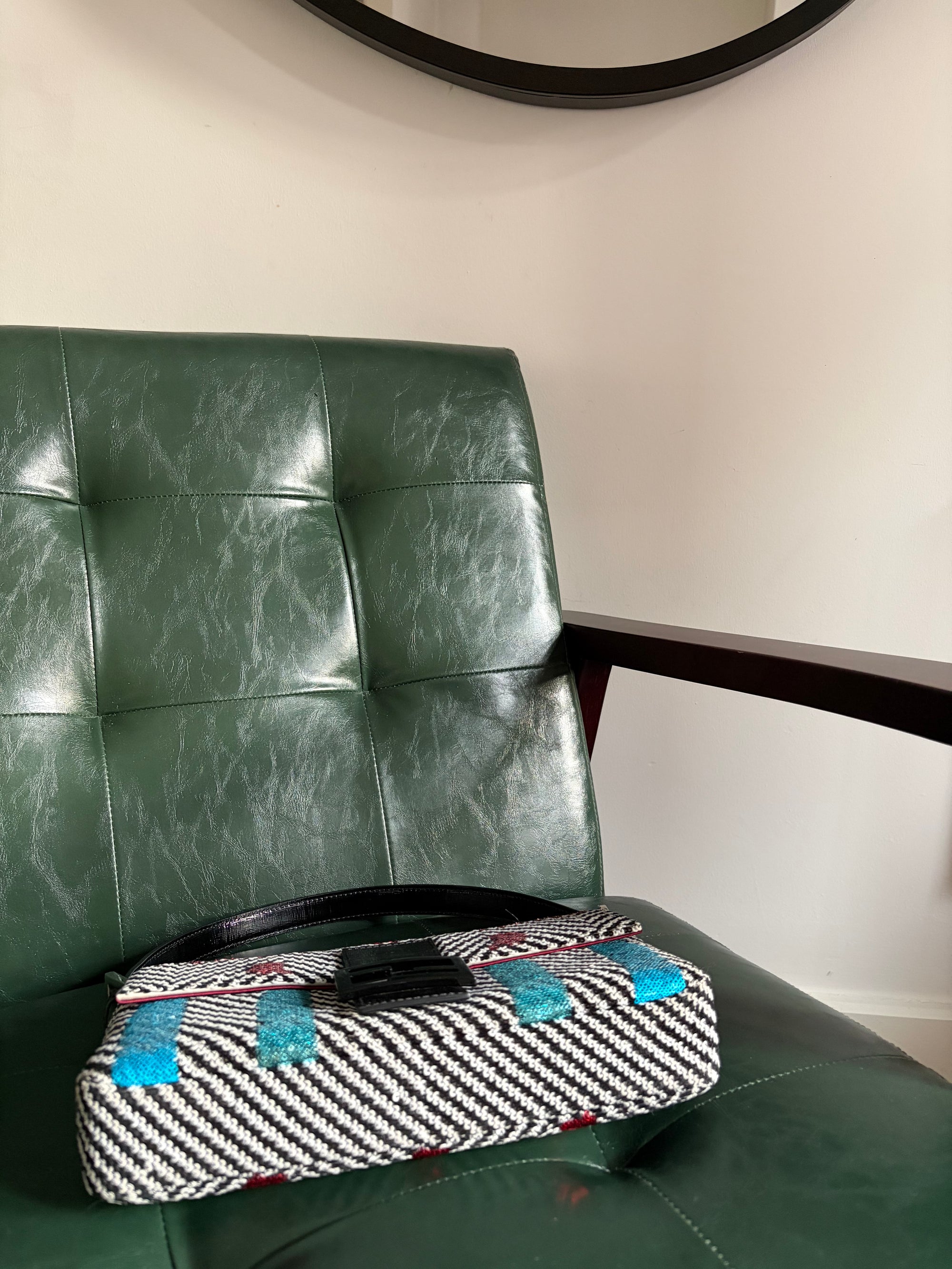 Fendi chevron sequin colour block baguette bag