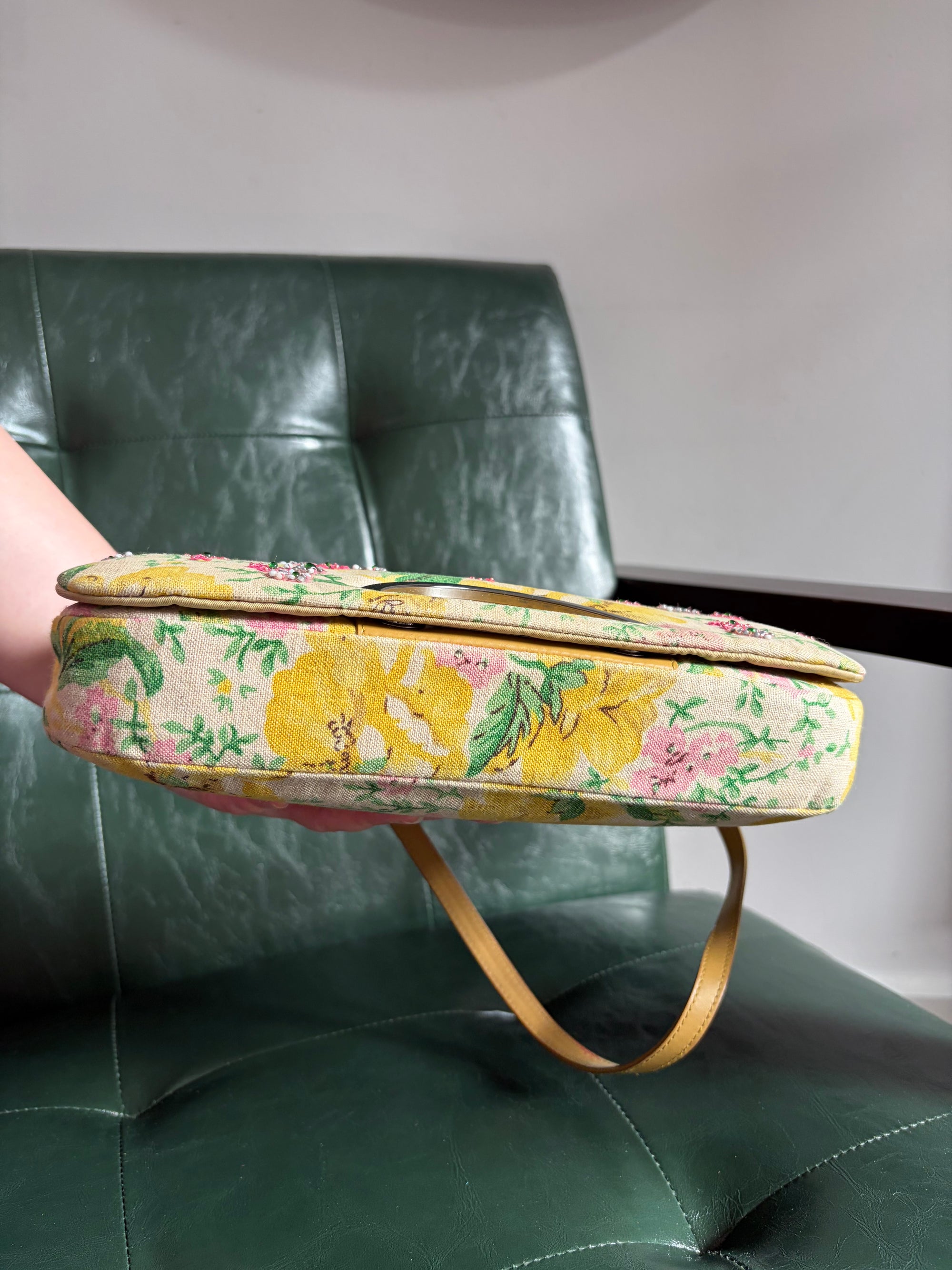 Vintage Floral Dior Malice Shoulder Bag