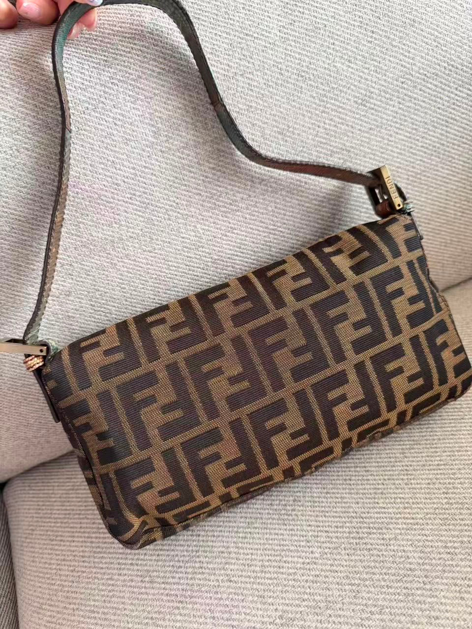 Fendi leopard pony hair lizard trim baguette