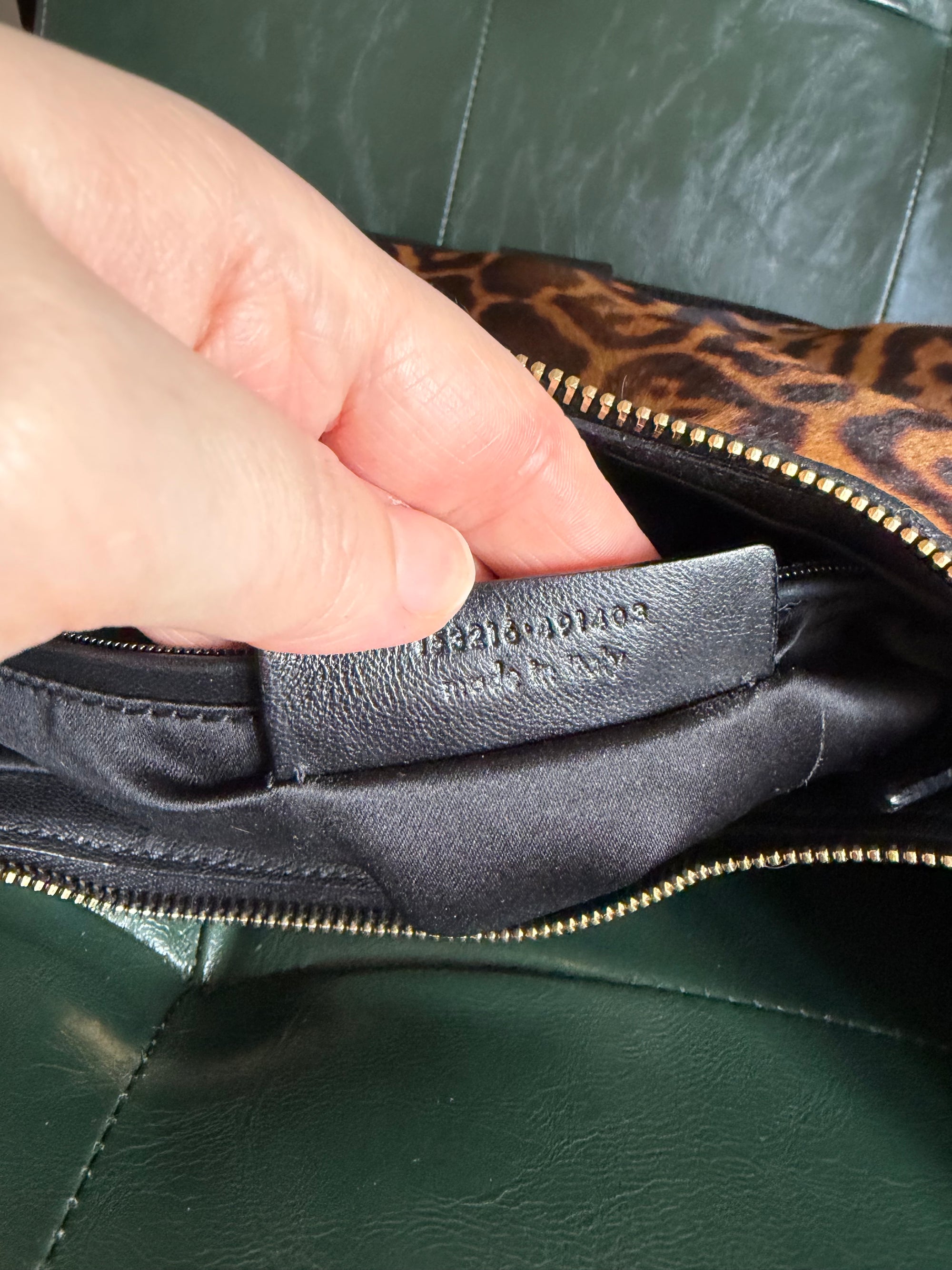 Vintage Yves Saint Laurent Large Leopard Print Pony Hair Hobo Mombasa Bag