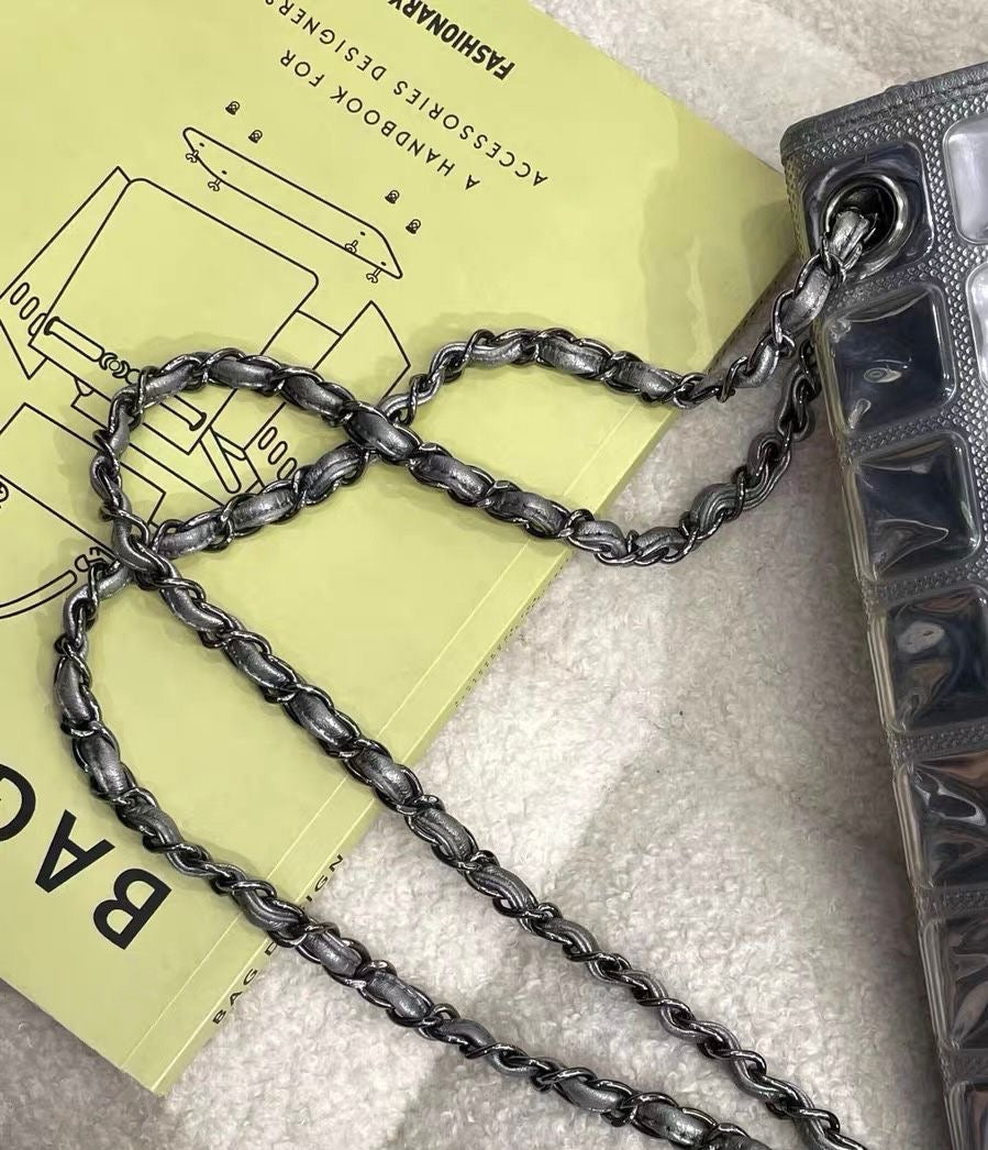 Chanel ice cube bag silver pvc