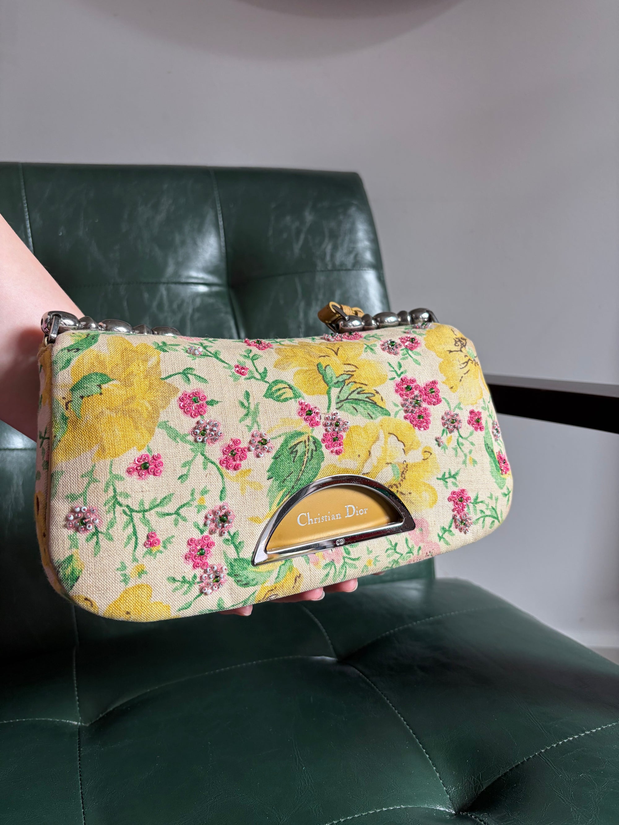 Vintage Floral Dior Malice Shoulder Bag