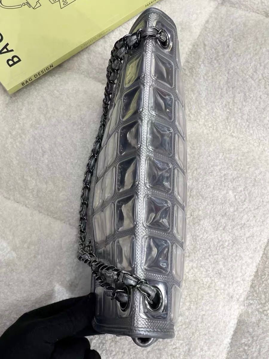 Chanel ice cube bag silver pvc