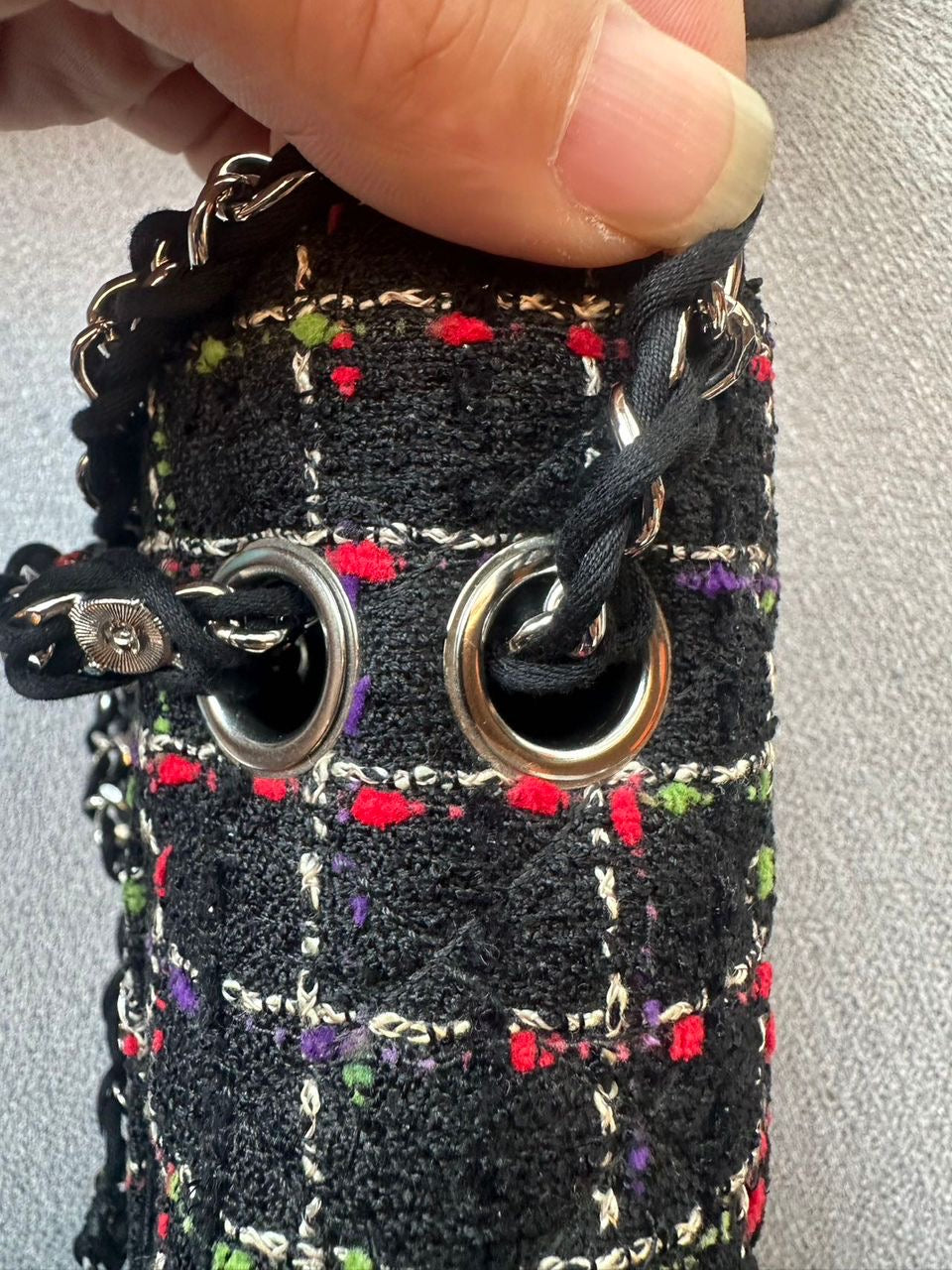 Ultra rare! Chanel medium ladybug single flap bag tweed Series 14