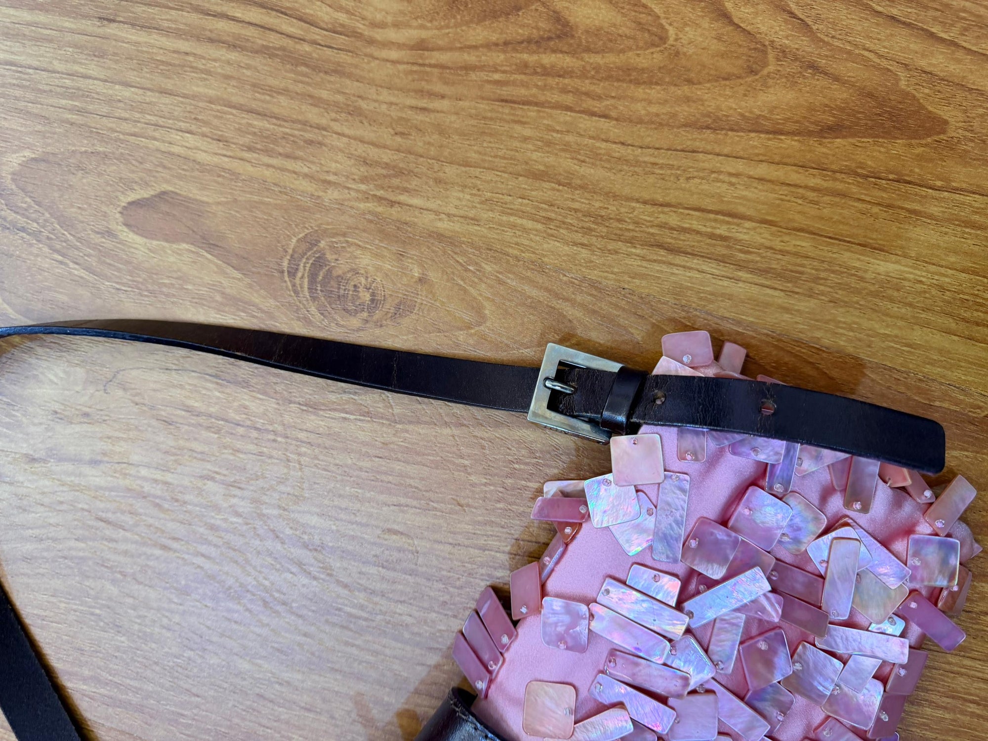 Ultra rare! Fendi pink mother of pearl satin baguette