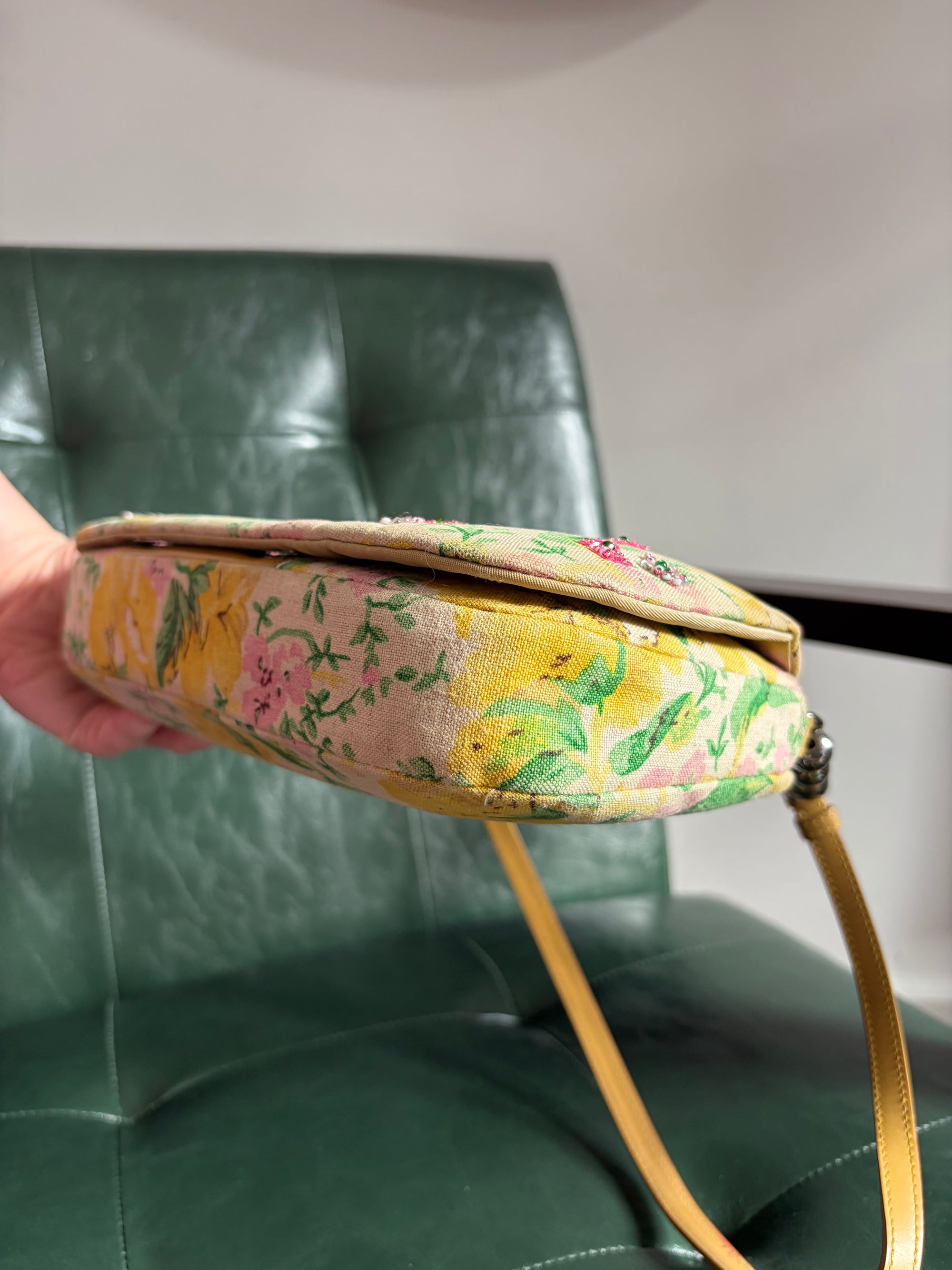 Vintage Floral Dior Malice Shoulder Bag