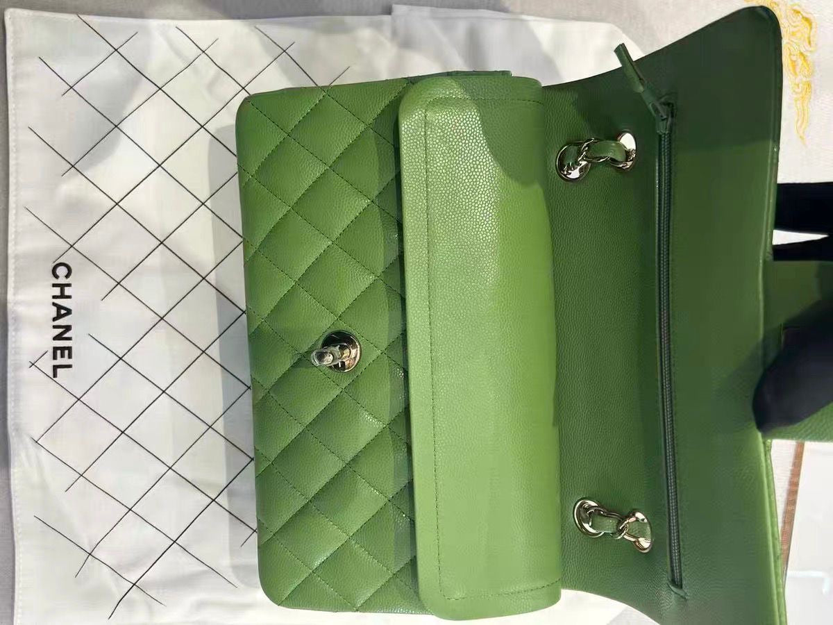 Pre-order - Chanel 22C Avocado Green Caviar Small Classic Flap Bag