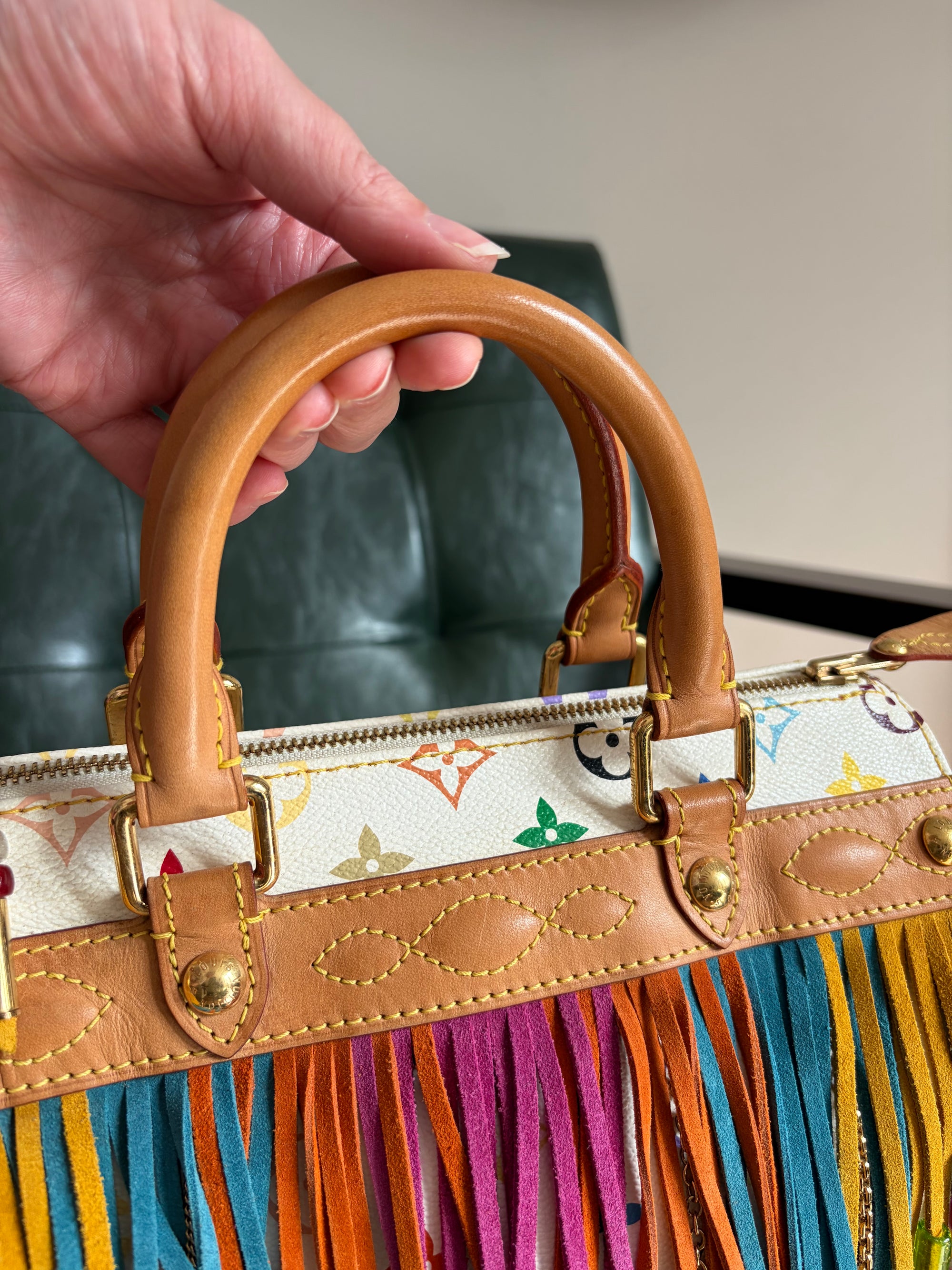Louis Vuitton x Takashi Murakami Vintage Fringe Speedy 25