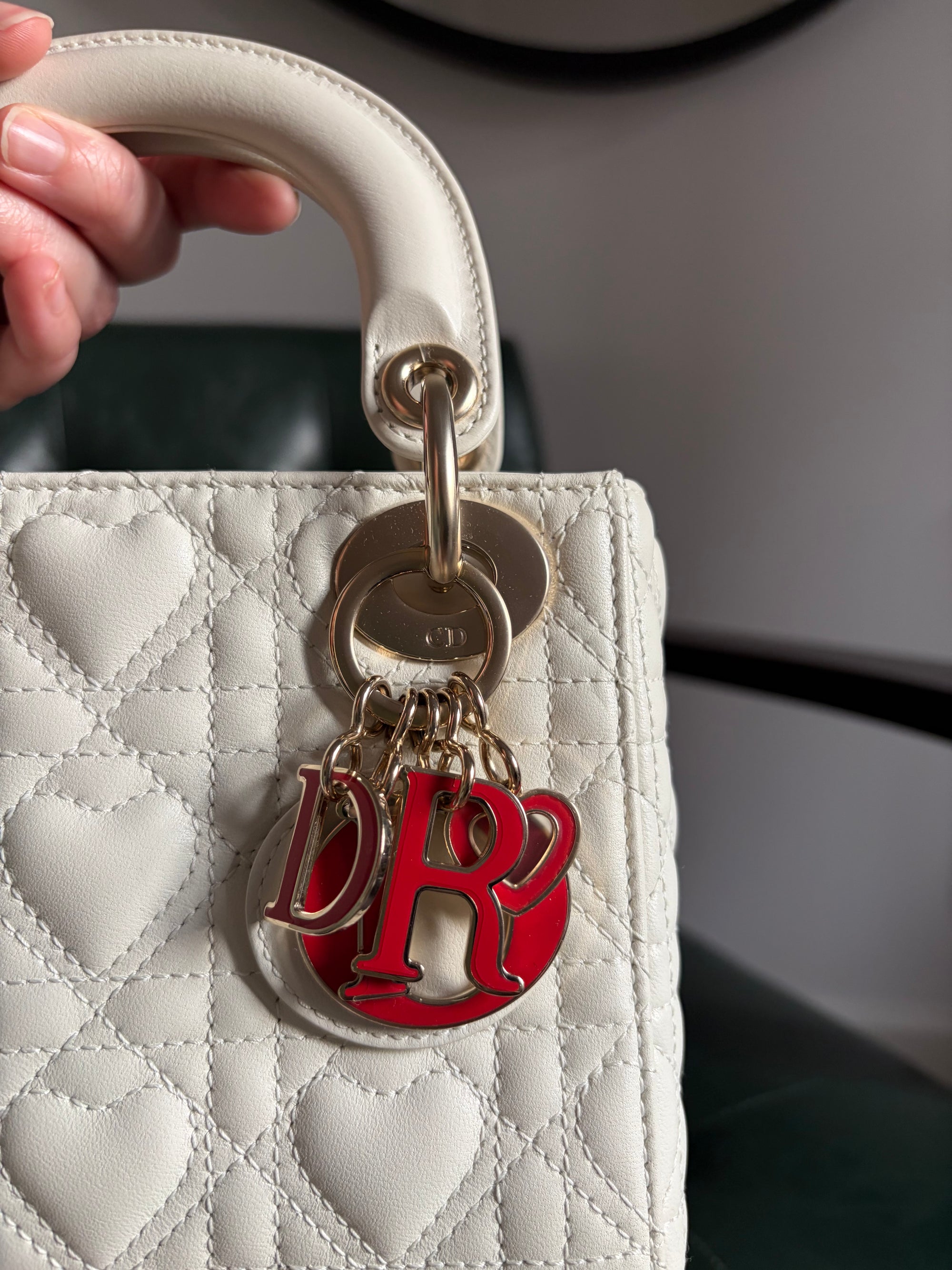 Dior Amour white mini lady dior bag