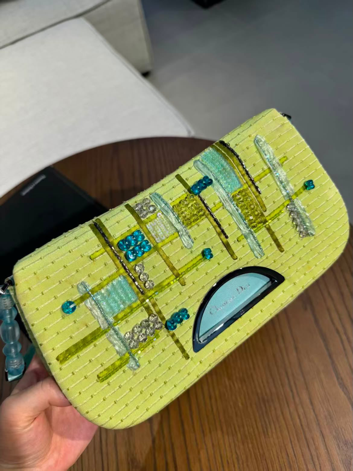 Limited edition green embellished Dior malice bag