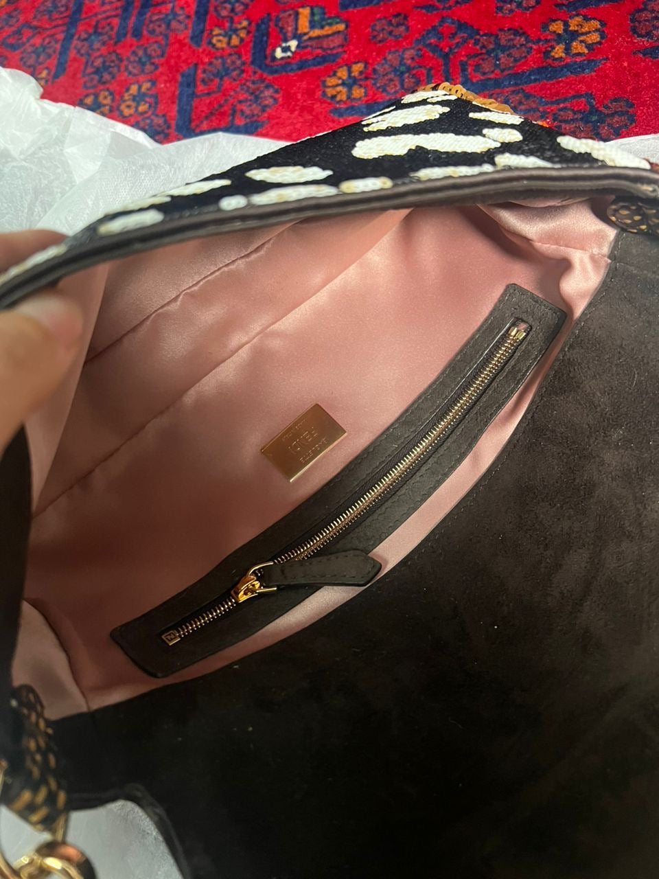 Fendi Night Butterfly Sequin Baguette