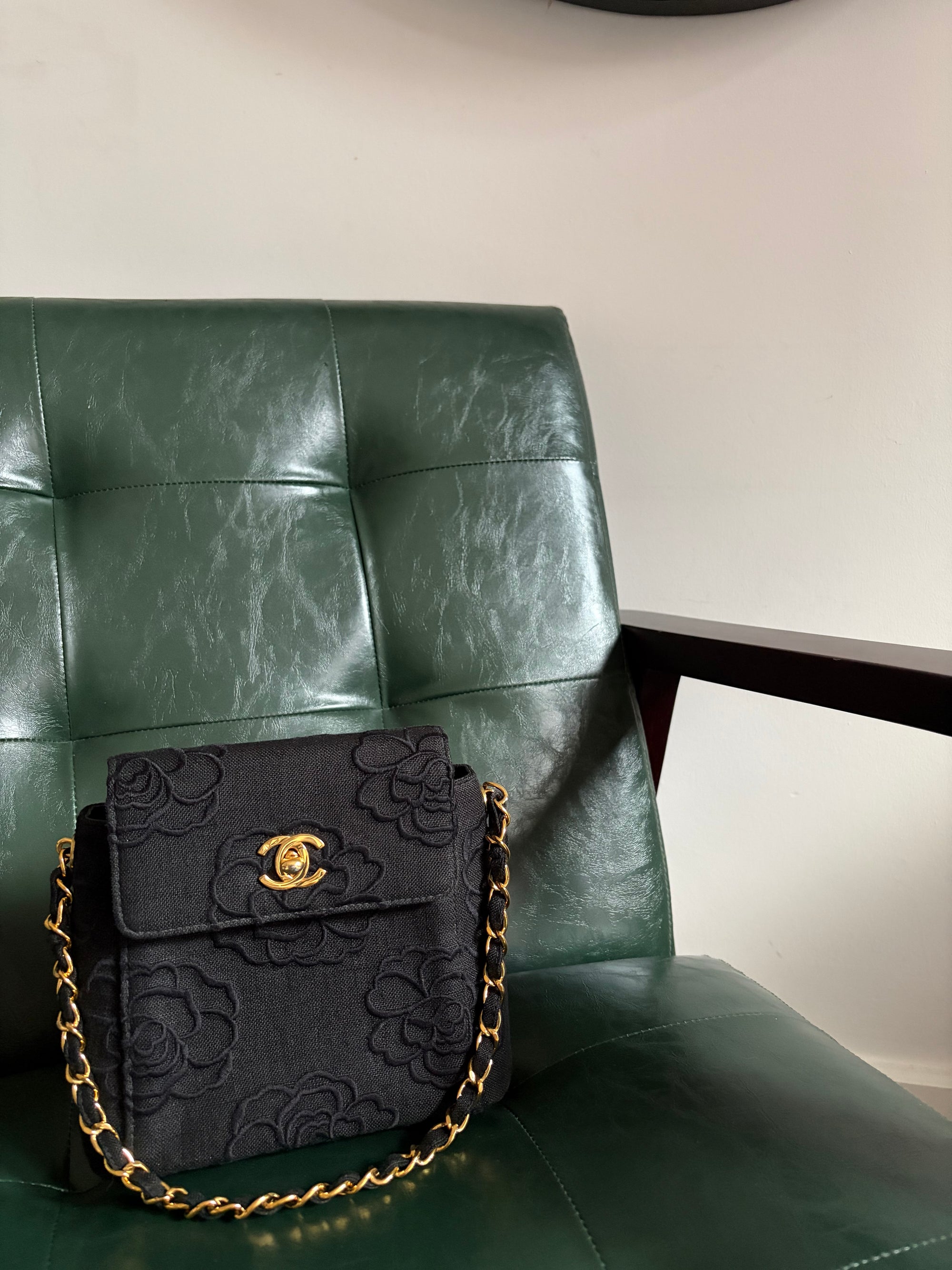 Rare! Black Chanel Camellia Mini Bag