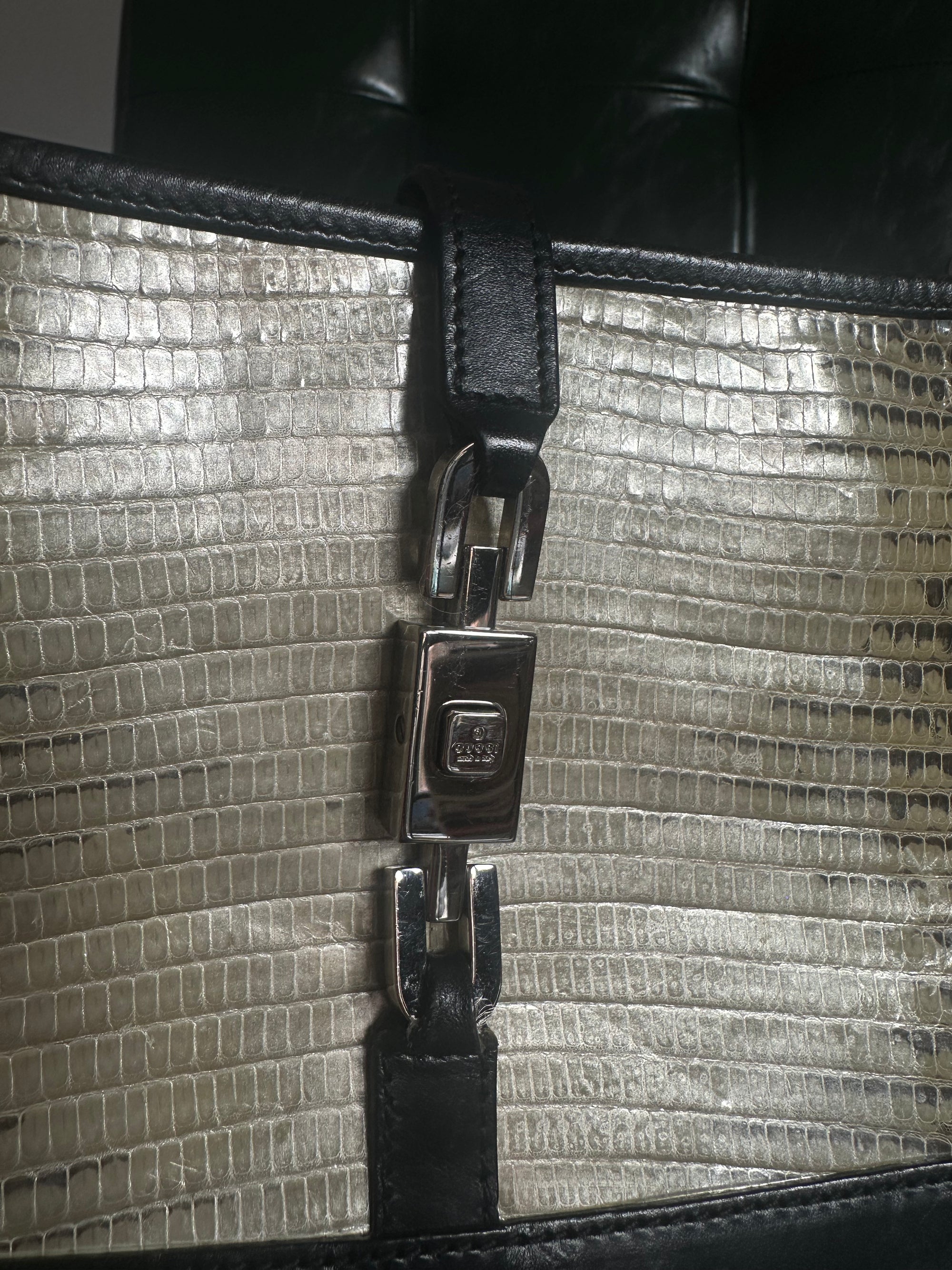 Vintage Gucci Lizard Jackie Shoulder Bag - Tom Ford Era
