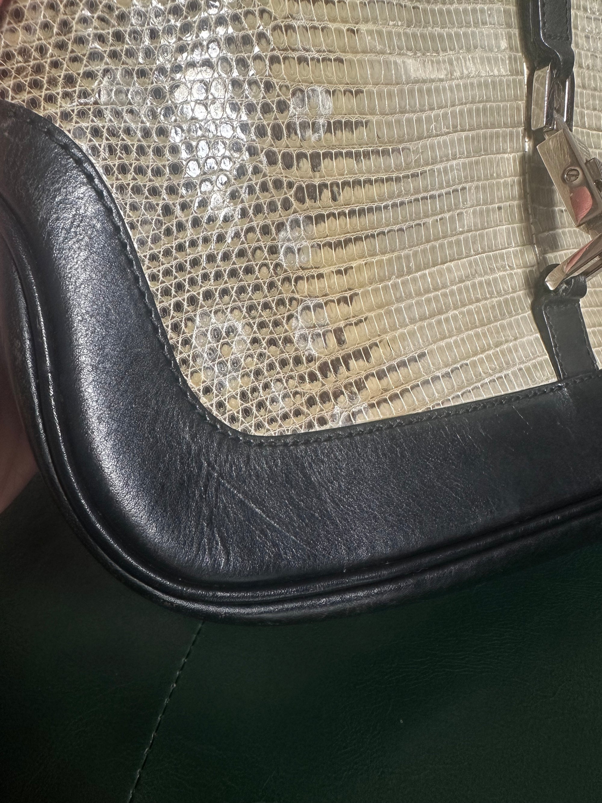 Vintage Gucci Lizard Jackie Shoulder Bag - Tom Ford Era