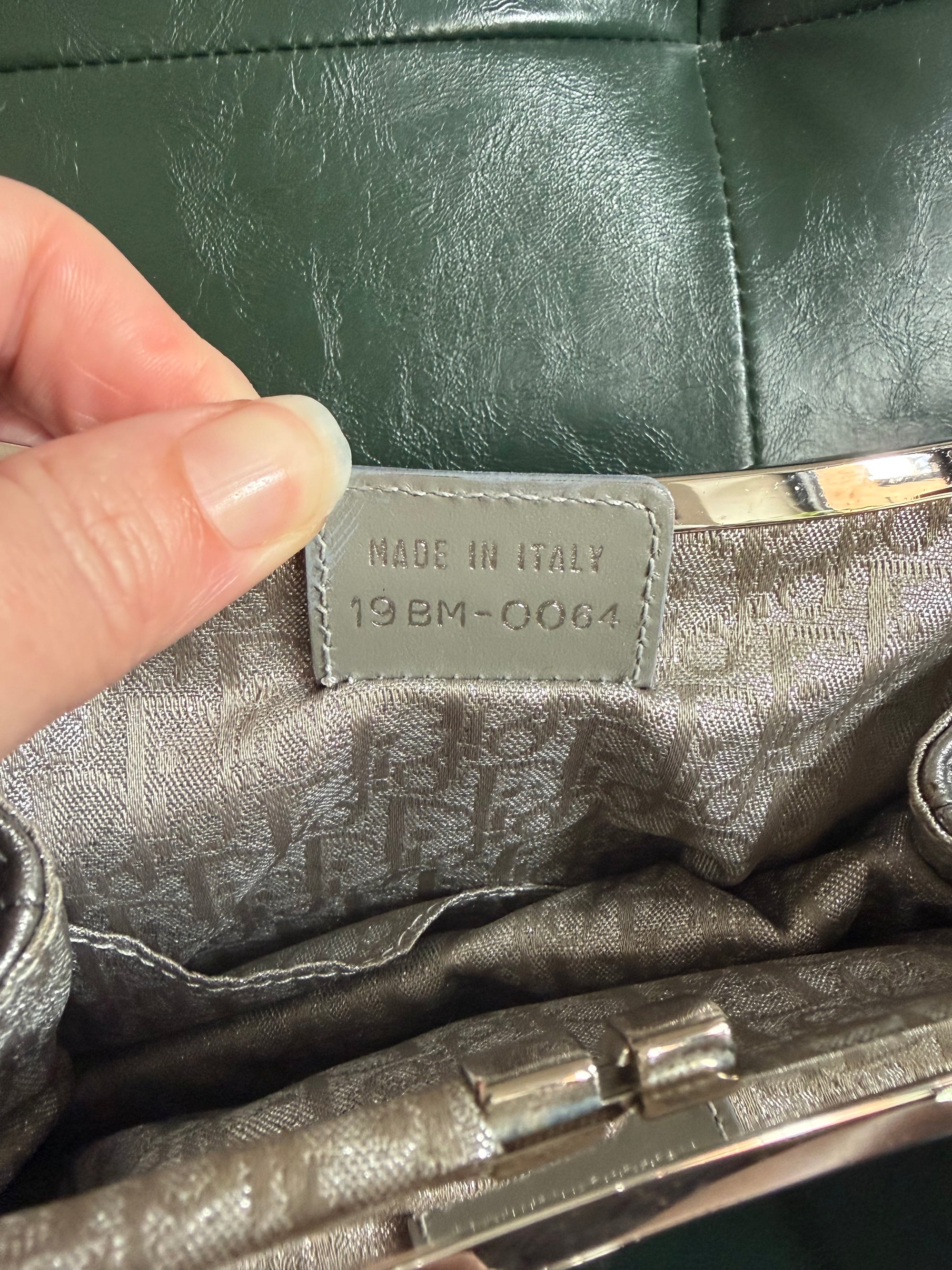 Ultra rare! Dior Silver Vintage Heart Chain Mini Saddle Bag